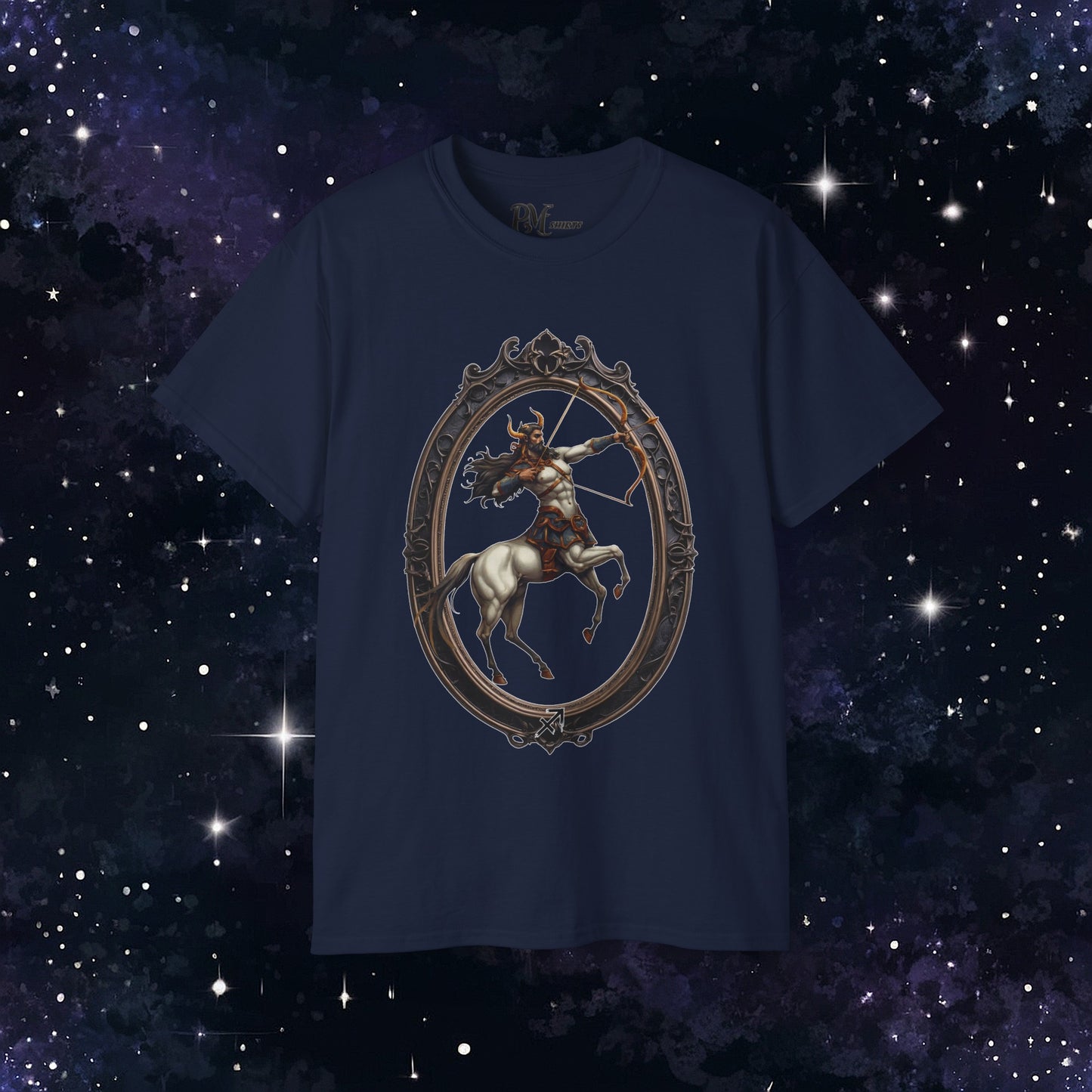 Gothic Sagittarius Zodiac T-Shirt: Dark Style Graphic Tee (Gildan 2000)