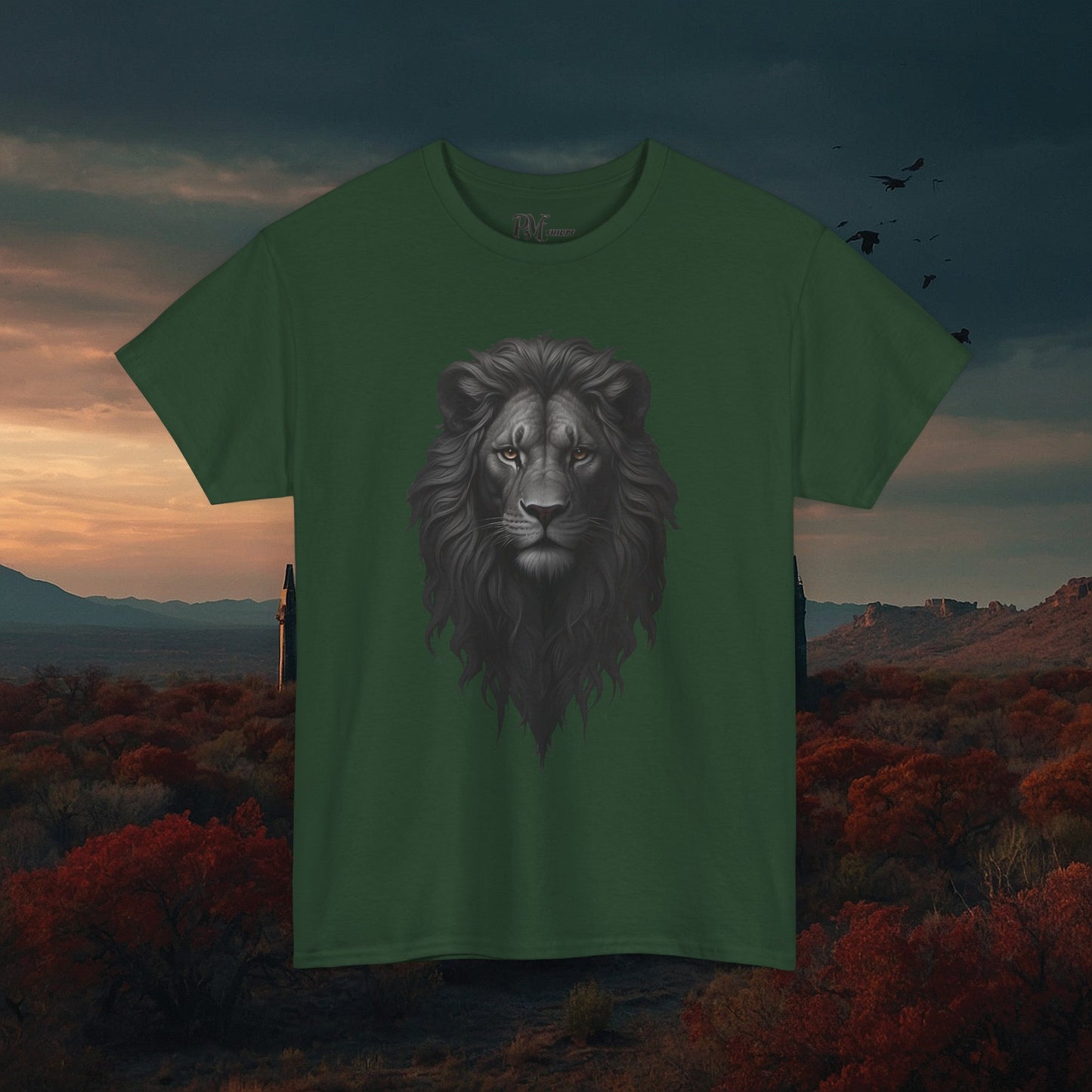 Gothic Lion Head T-Shirt: Dark Style Tee
