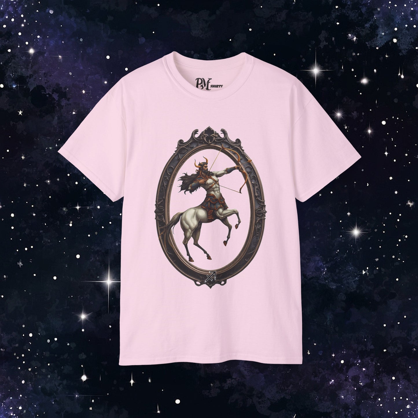 Gothic Sagittarius Zodiac T-Shirt: Dark Style Graphic Tee (Gildan 2000)