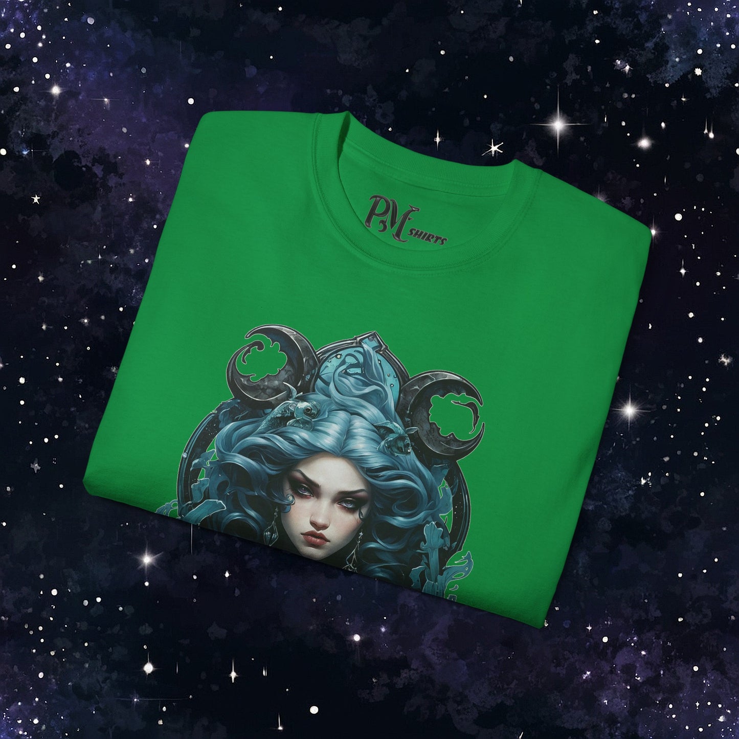 Gothic Pisces Zodiac T-Shirt: Dark Style Graphic Tee (Gildan 2000)