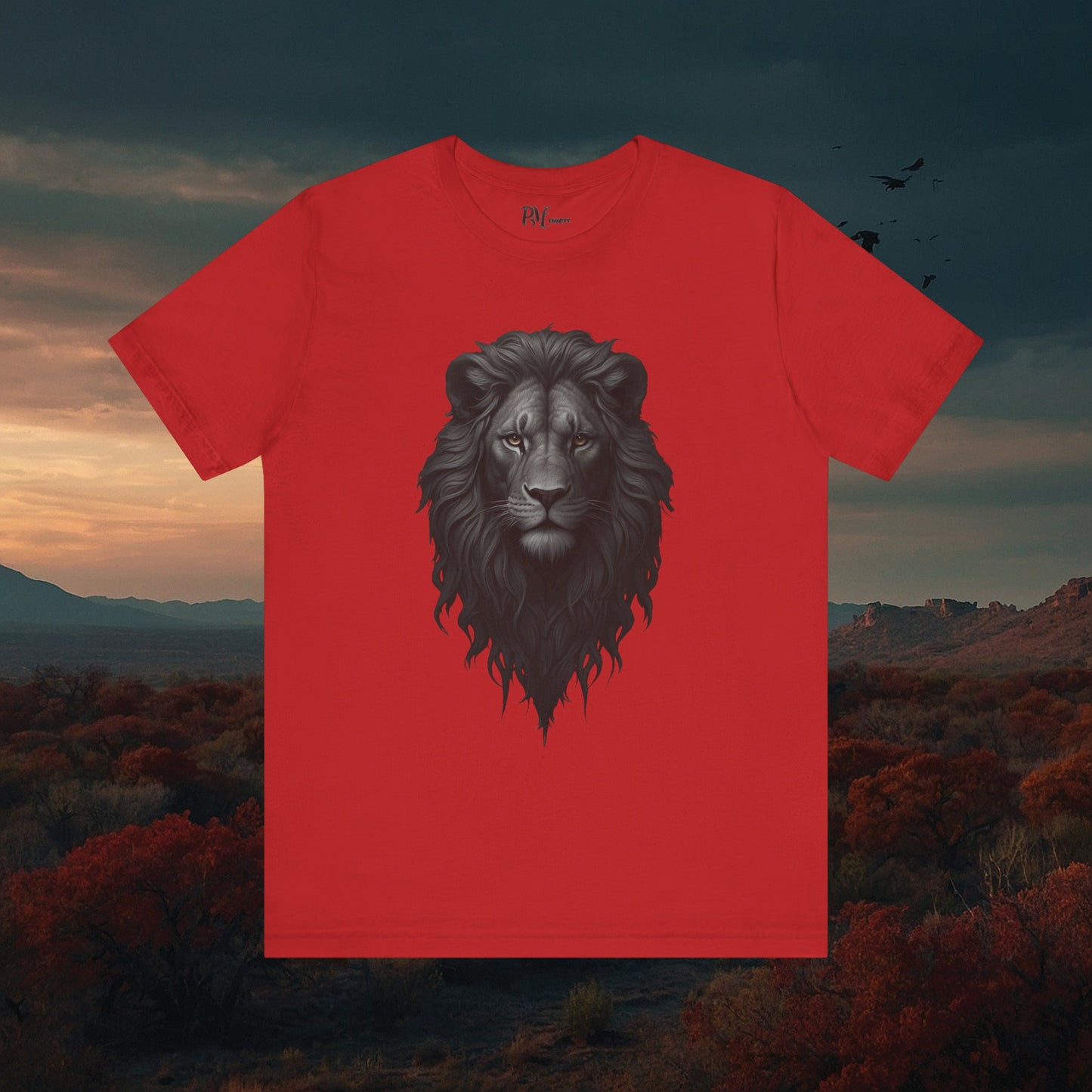 Gothic Lion Head T-Shirt: Dark Style Tee (Bella Canvas 3001)