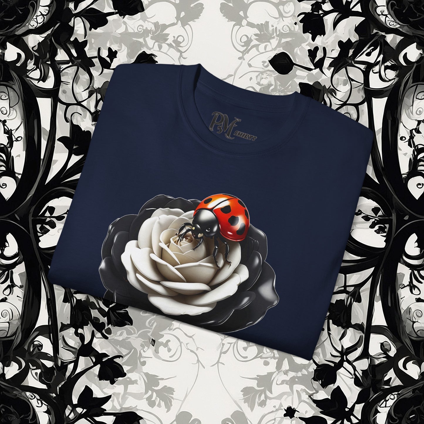 Ladybug on a Rose Tee (Gildan 2000)