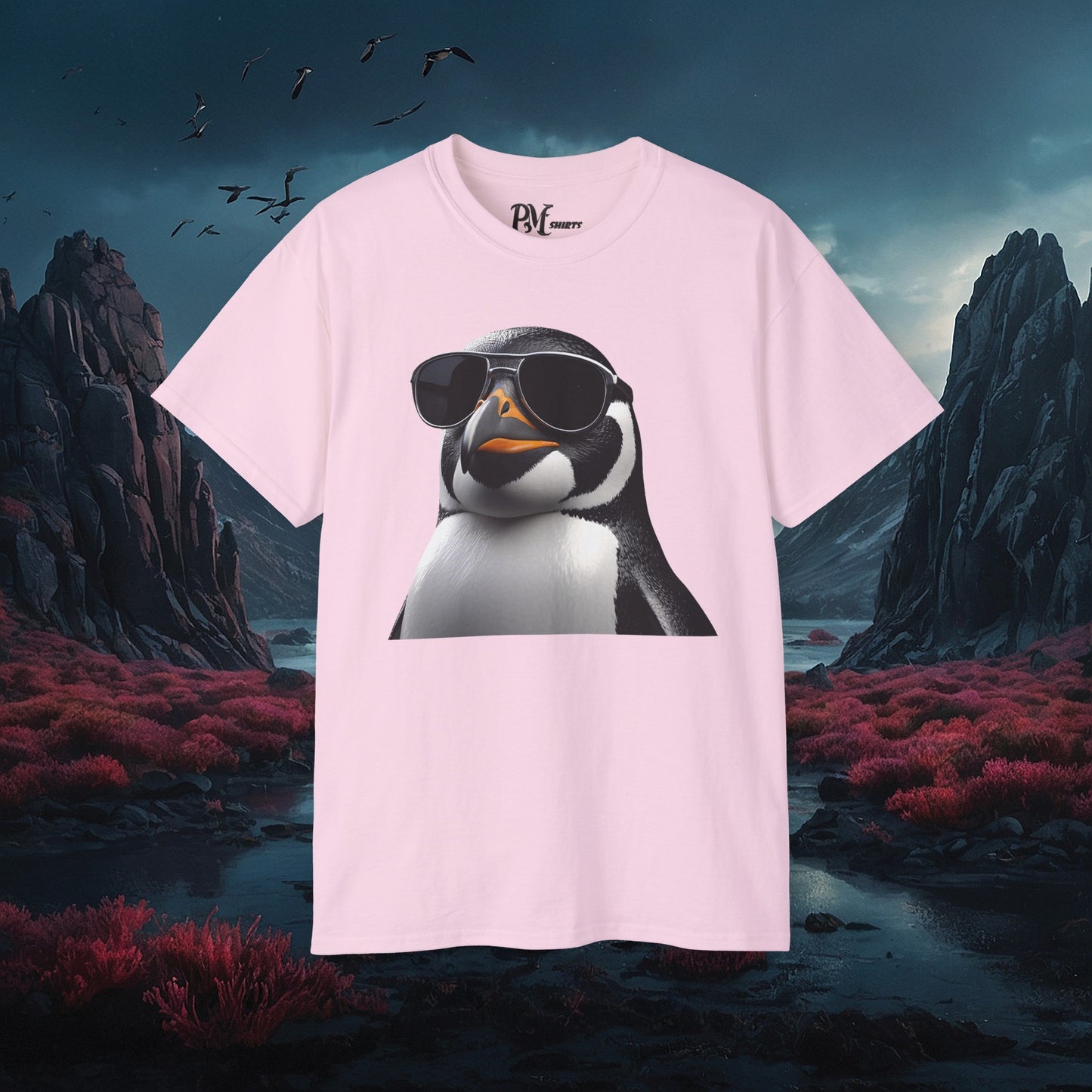 Gothic Penguin T-Shirt: Dark Style Tee (Gildan 2000)