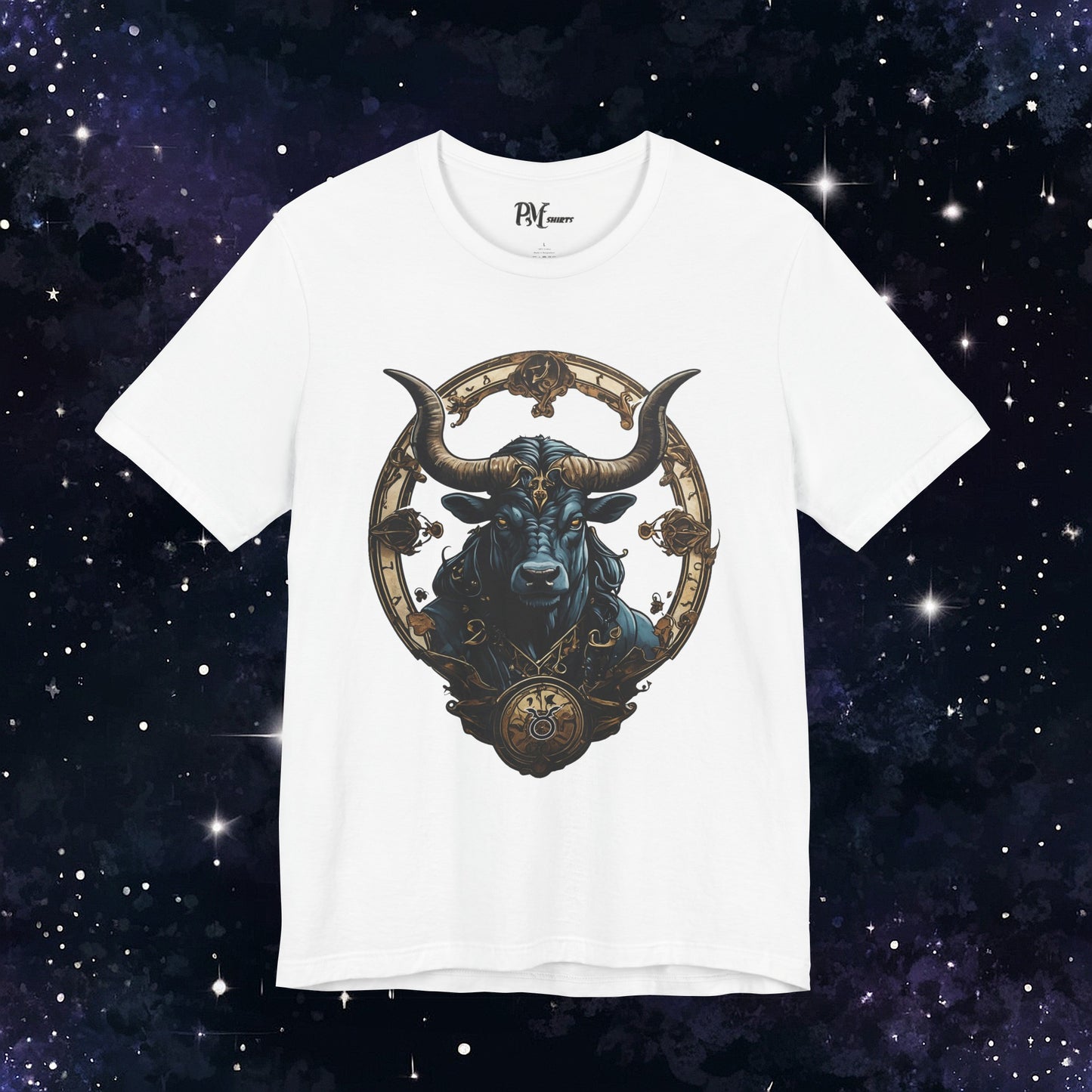 Gothic Taurus Zodiac T-Shirt: Dark Style Graphic Tee (Bella Canvas 3001)