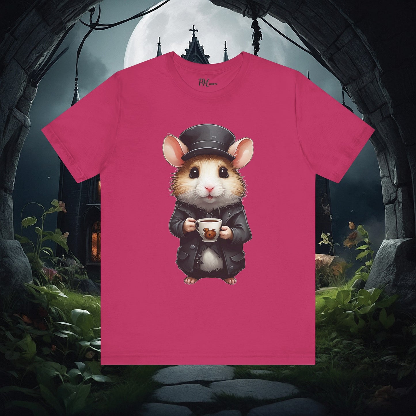 Hamster with Mug Tee (Bella Canvas 3001)