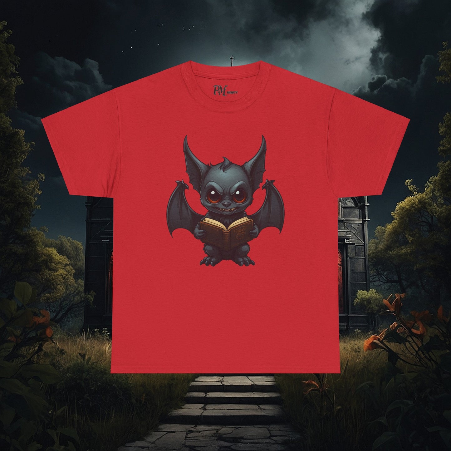 Gothic Bat Reading T-Shirt