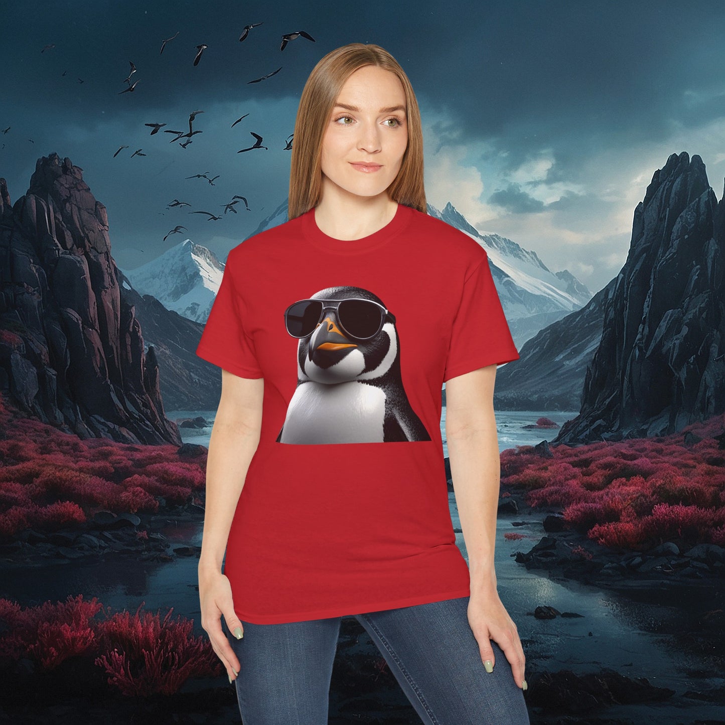 Gothic Penguin T-Shirt: Dark Style Tee (Gildan 2000)