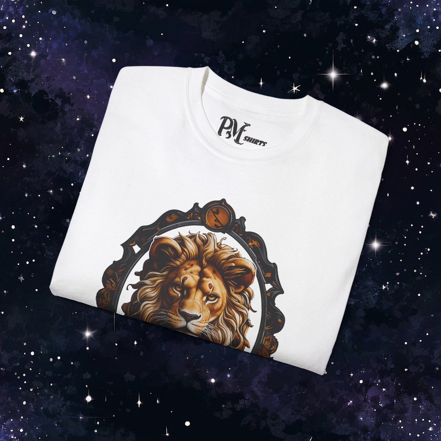 Gothic Leo Zodiac T-Shirt: Dark Style Graphic Tee (Gildan 2000)