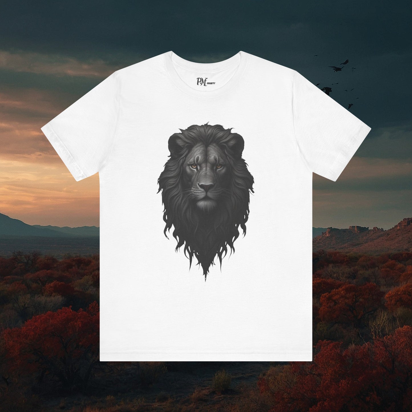 Gothic Lion Head T-Shirt: Dark Style Tee (Bella Canvas 3001)