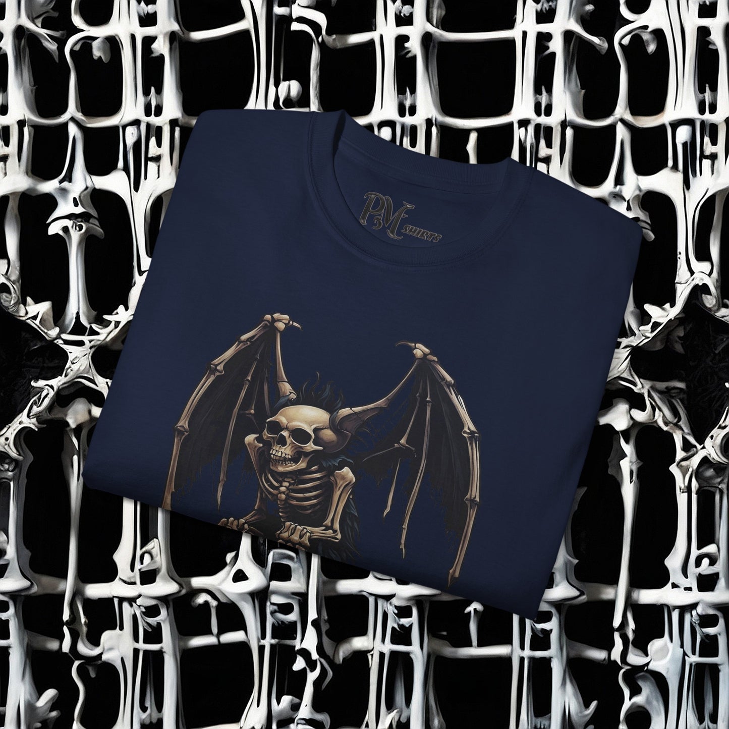 Winged Gargoyle Skeleton Tee (Gildan 2000)