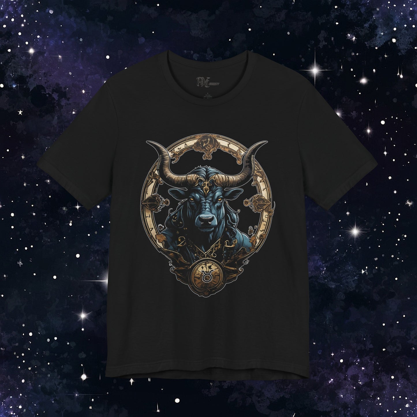 Gothic Taurus Zodiac T-Shirt: Dark Style Graphic Tee (Bella Canvas 3001)