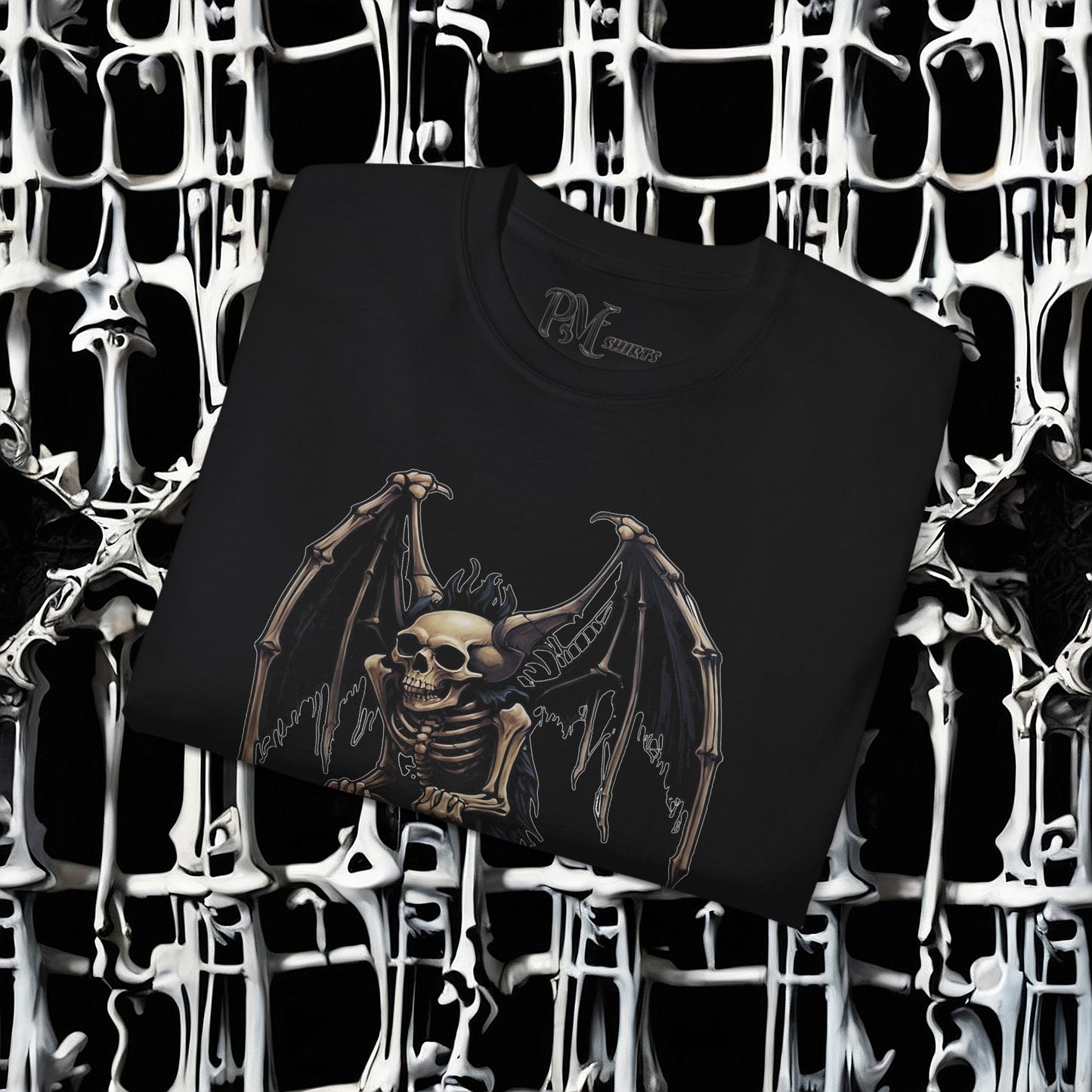 Winged Gargoyle Skeleton Tee (Gildan 2000)
