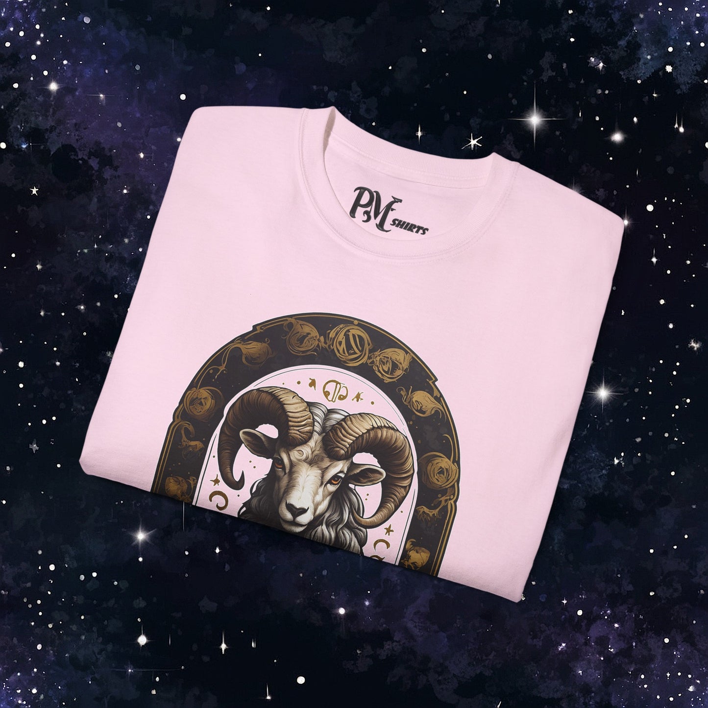 Gothic Aries Zodiac T-Shirt: Dark Style Graphic Tee (Gildan 2000)