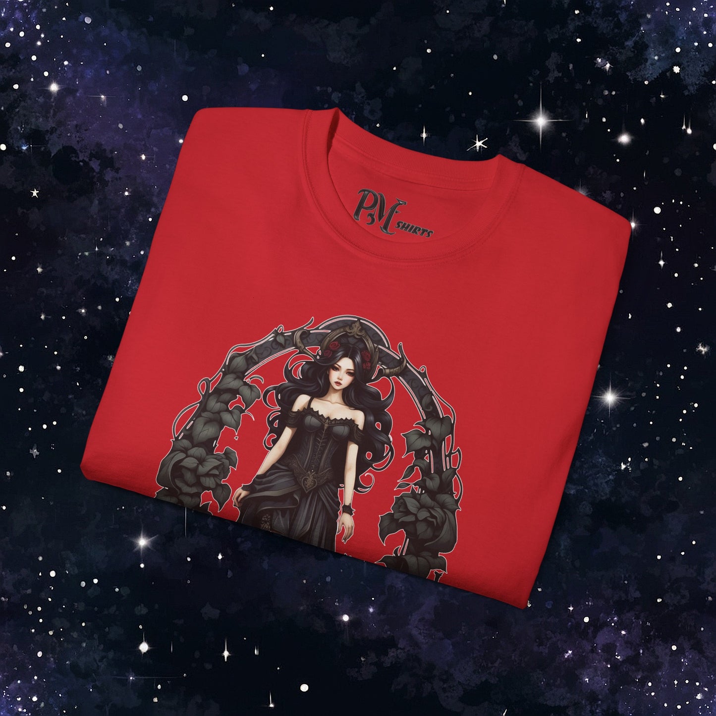 Gothic Virgo Zodiac T-Shirt: Dark Style Graphic Tee (Gildan 2000)