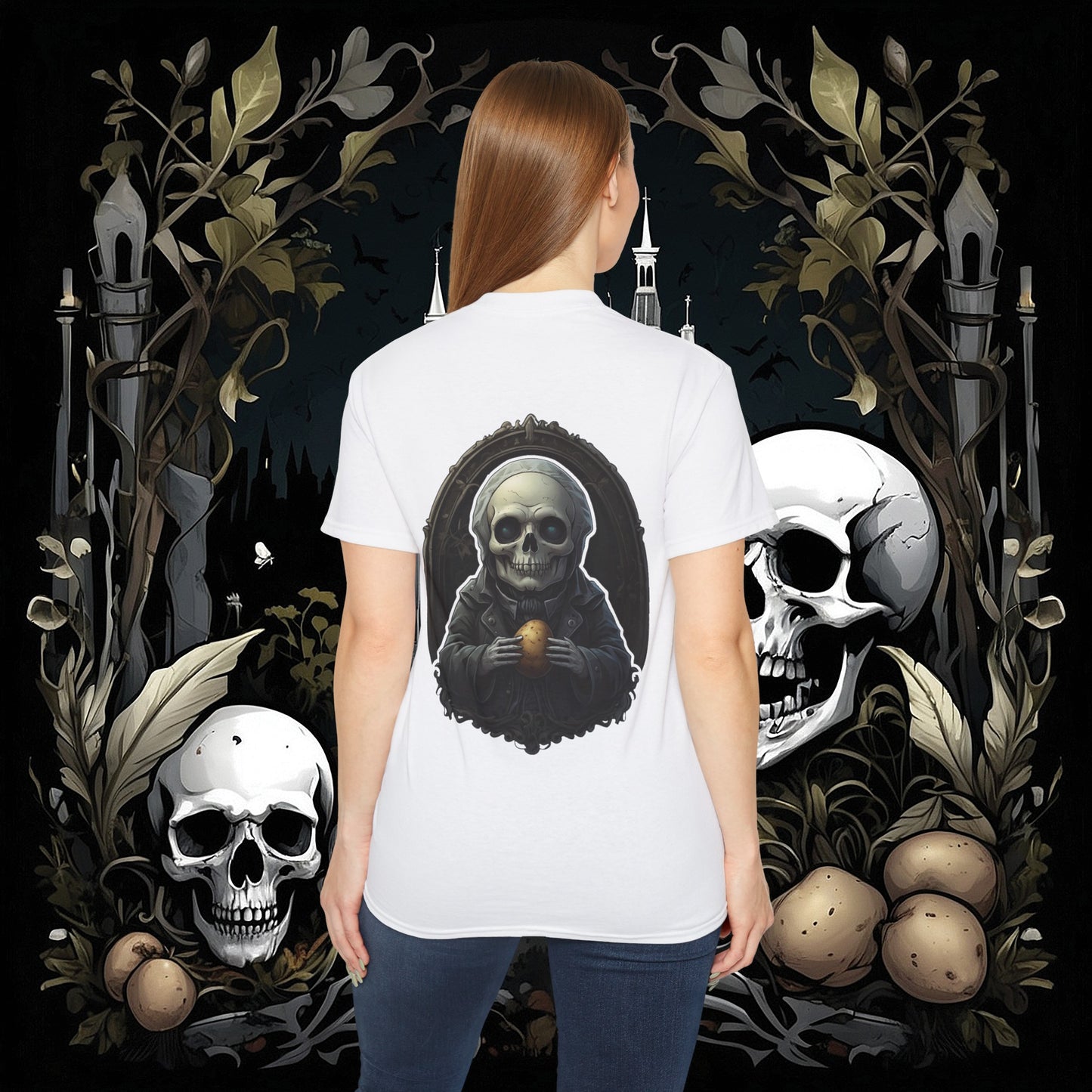 Front and Back Death's Potato Tee (Gildan 2000)