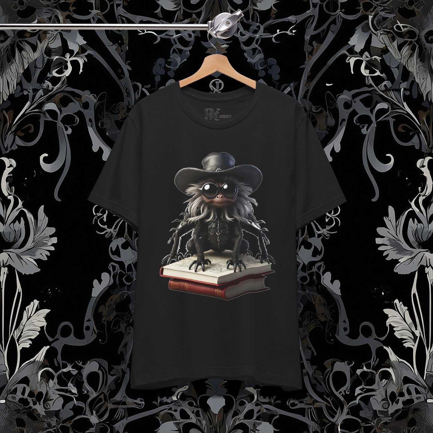 Goth Reading Spider T-Shirt | Dark Fantasy Tee (Bella Canvas 3001)