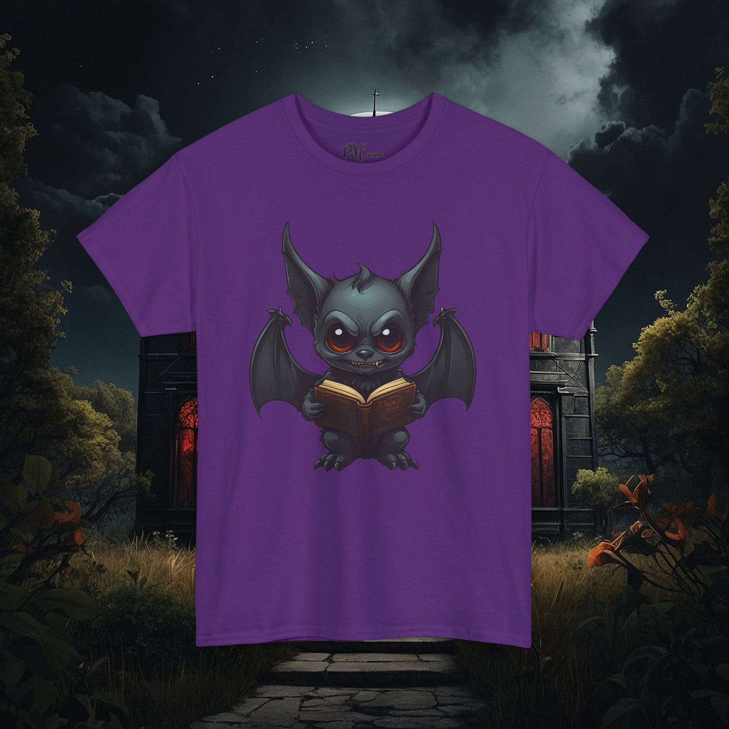 Gothic Bat Reading T-Shirt