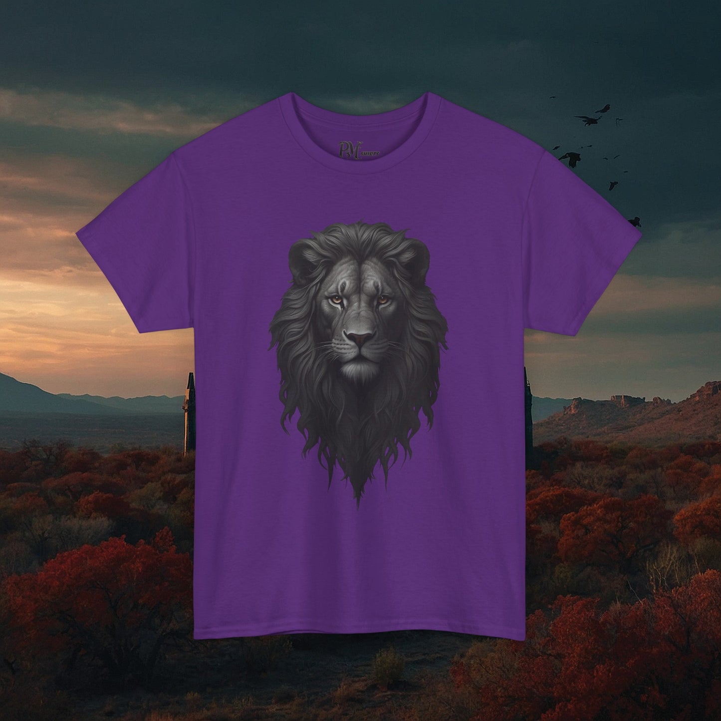 Gothic Lion Head T-Shirt: Dark Style Tee