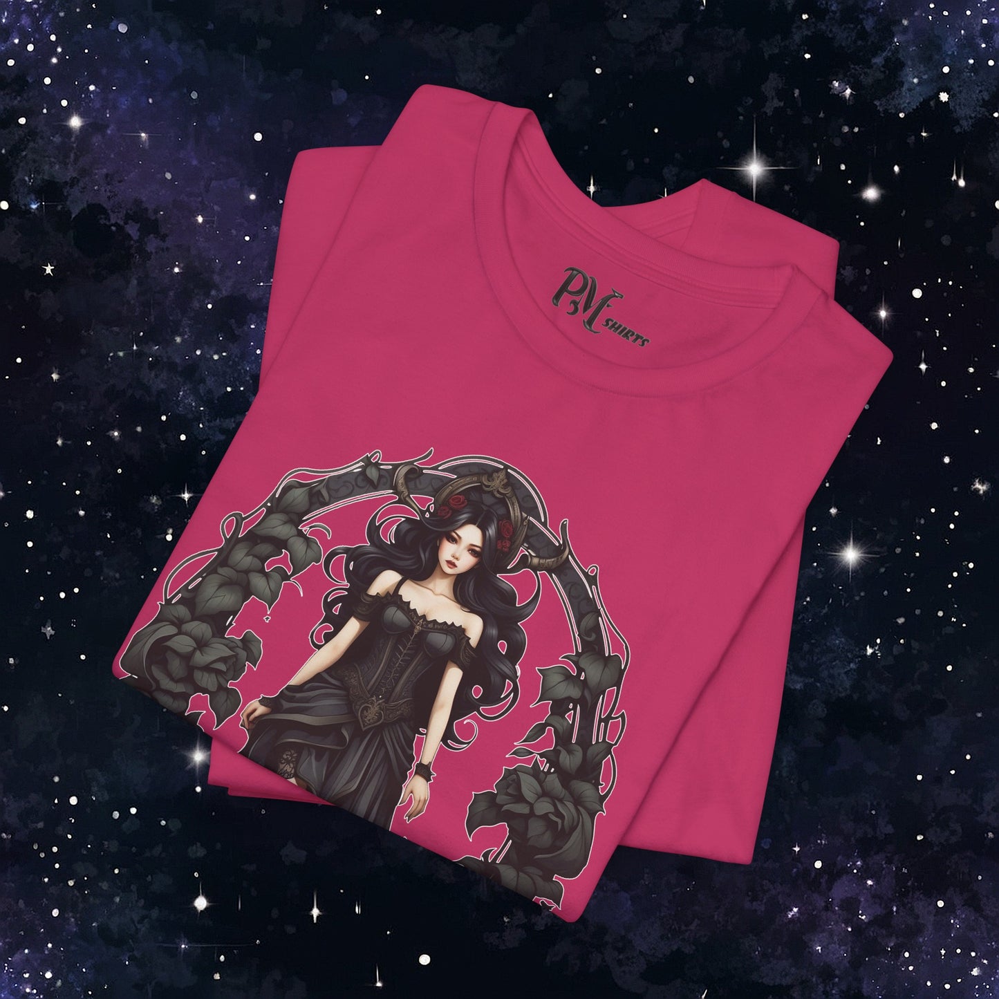 Gothic Virgo Zodiac T-Shirt: Dark Style Graphic Tee (Bella Canvas 3001)