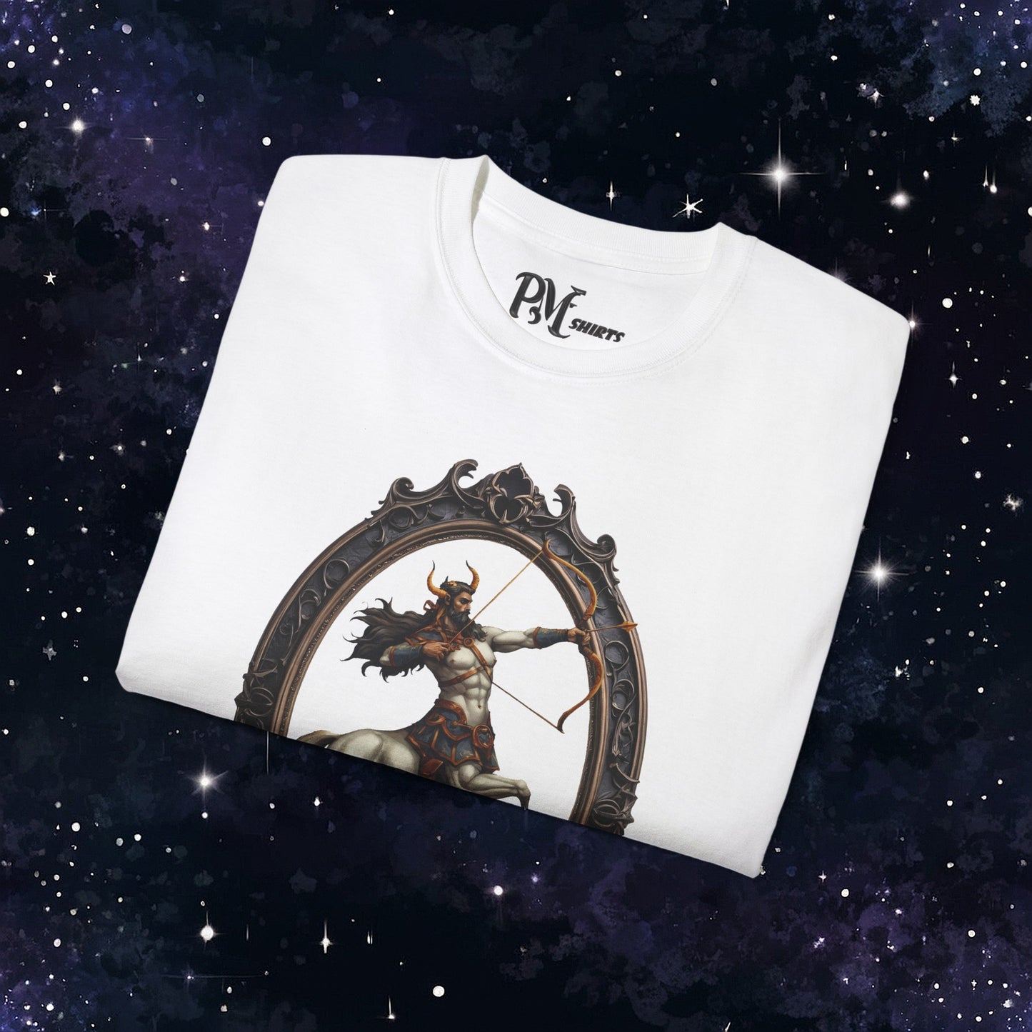Gothic Sagittarius Zodiac T-Shirt: Dark Style Graphic Tee (Gildan 2000)