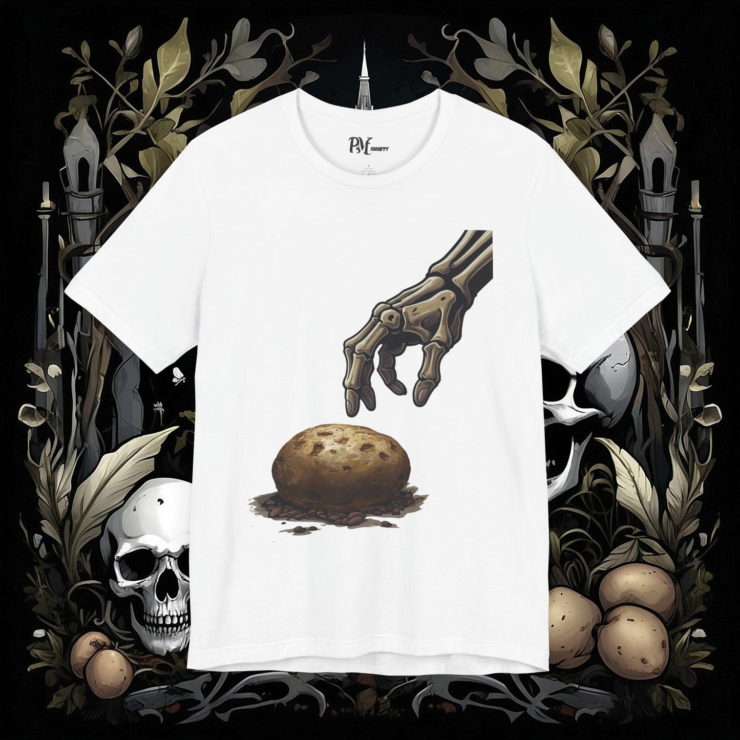 Front and Back Death's Potato Tee (Bella Canvas 3001)