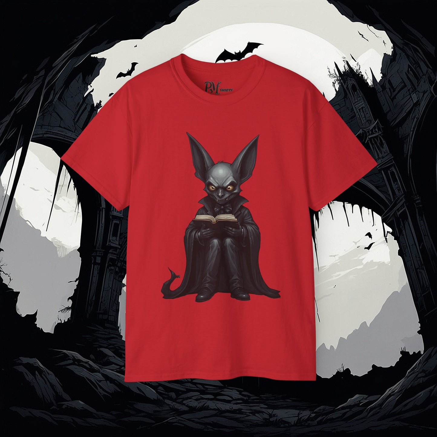 Vampire Bat Reading Tee (Gildan 2000)