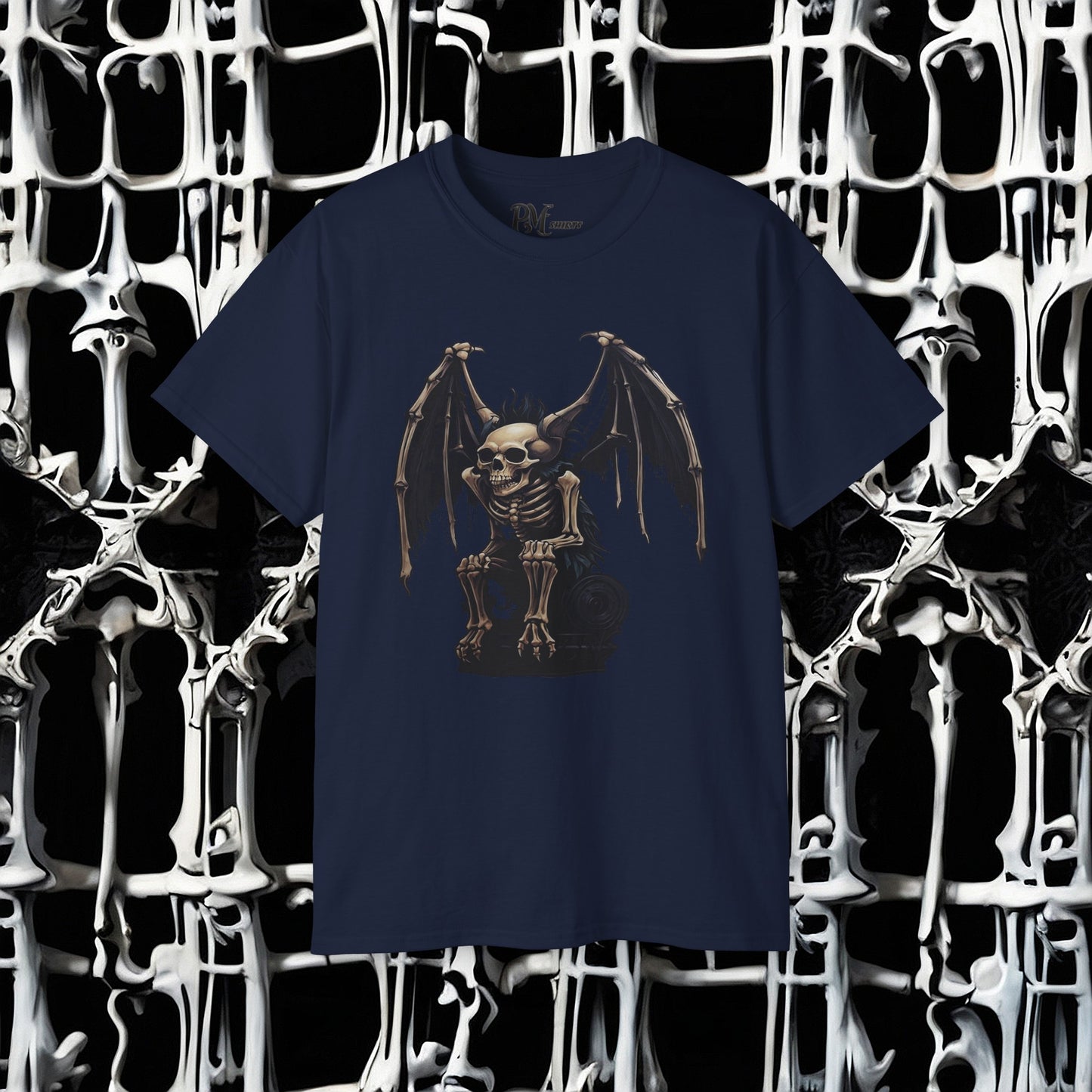Winged Gargoyle Skeleton Tee (Gildan 2000)