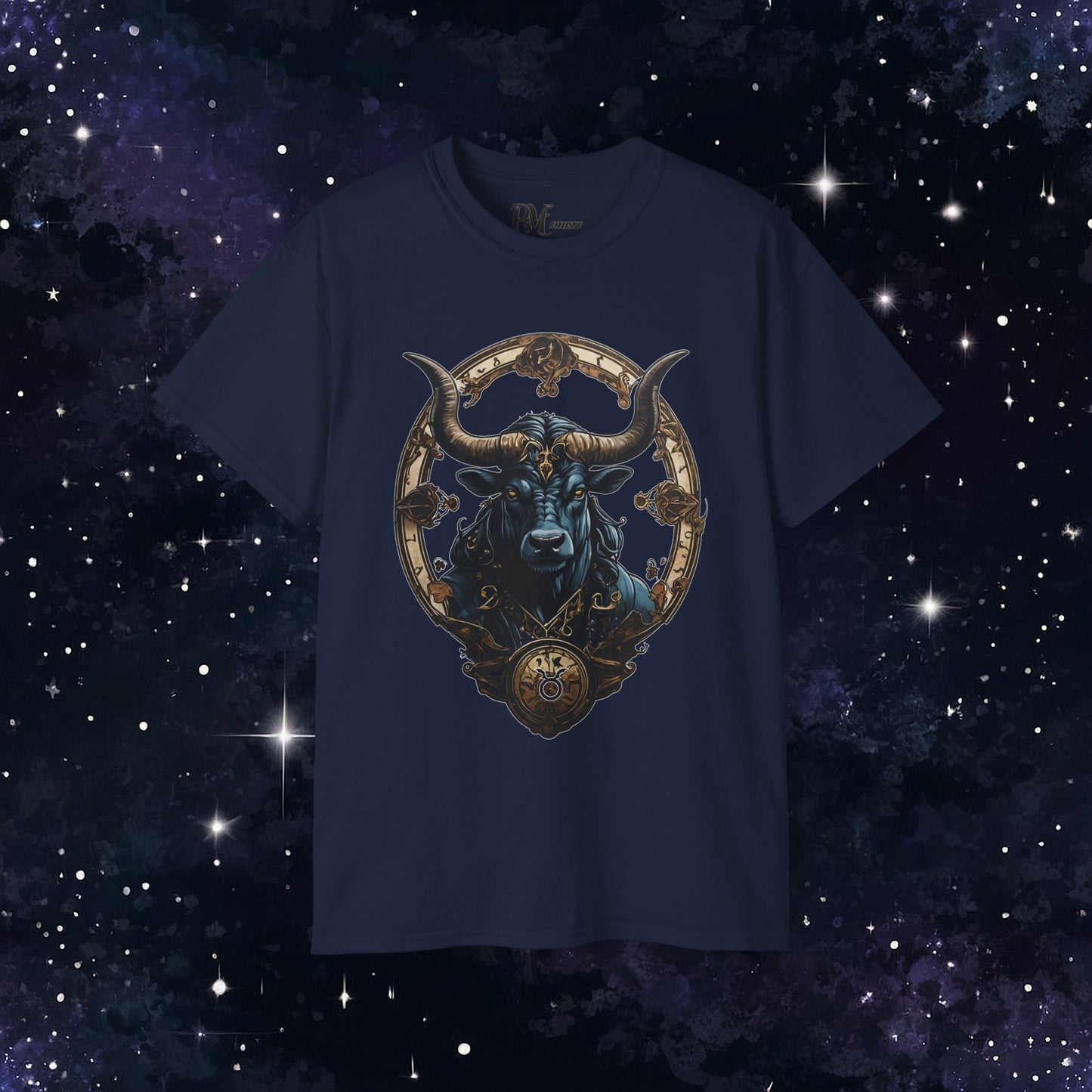 Gothic Taurus Zodiac T-Shirt: Dark Style Graphic Tee (Gildan 2000)