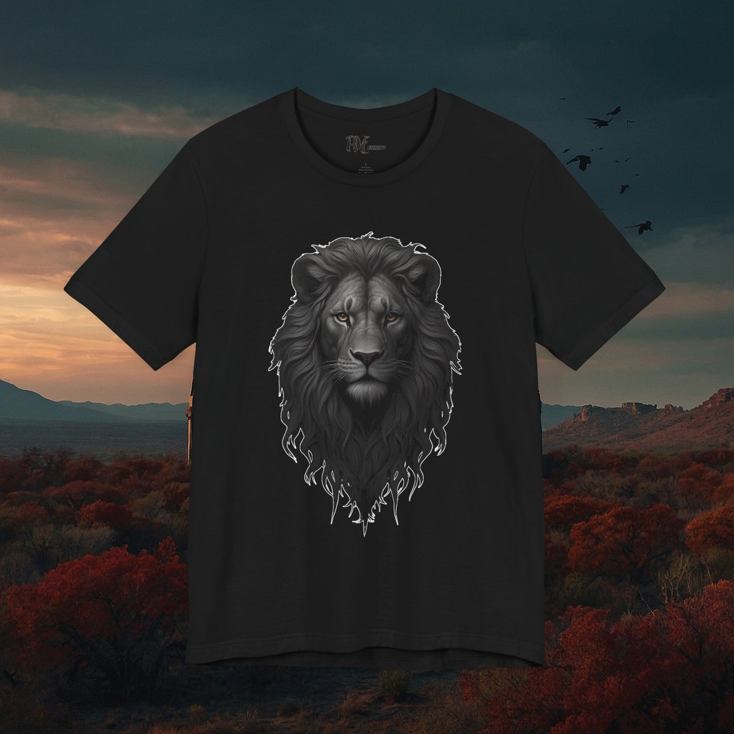 Gothic Lion Head T-Shirt: Dark Style Tee (Bella Canvas 3001)
