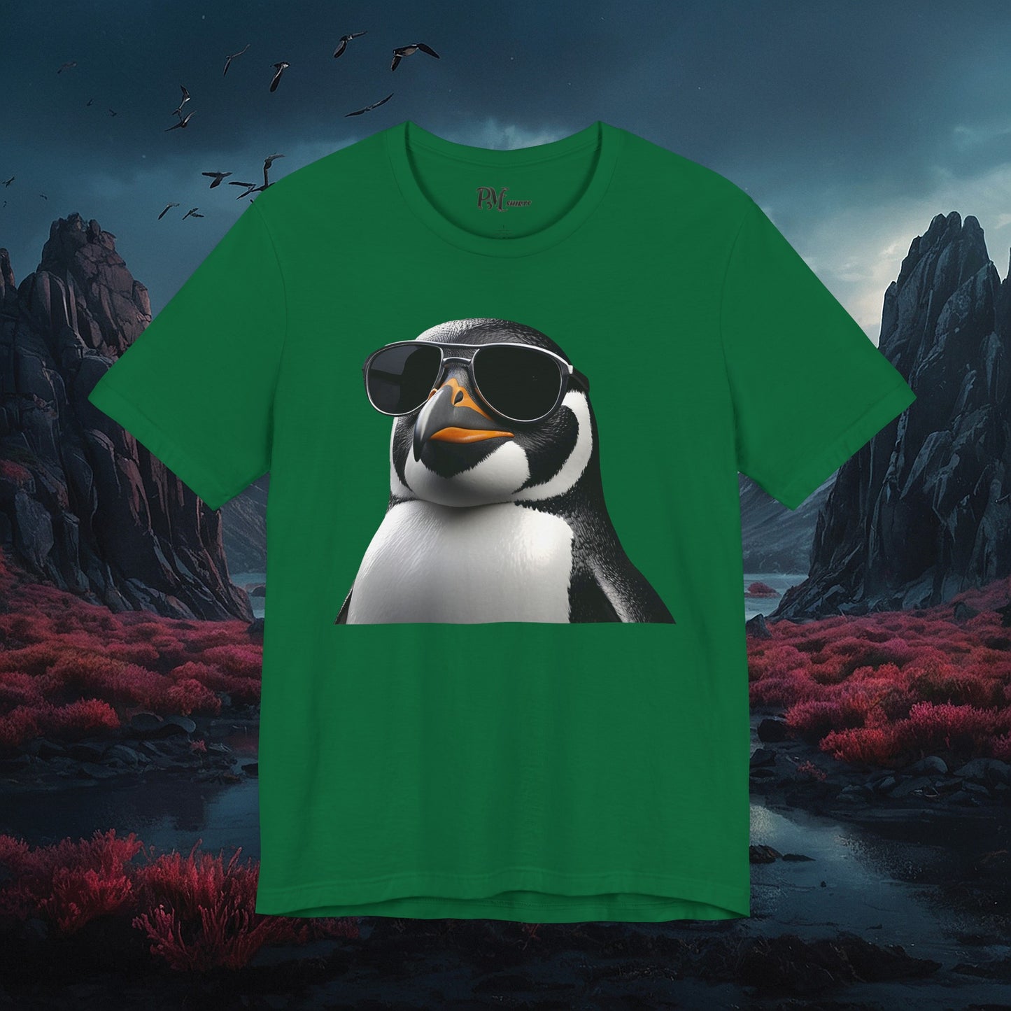 Gothic Penguin T-Shirt: Dark Style Tee (Bella Canvas 3001)