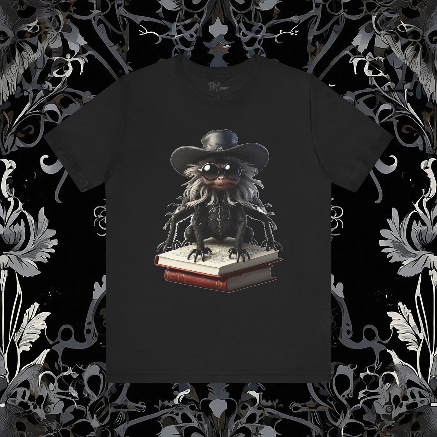 Goth Reading Spider T-Shirt | Dark Fantasy Tee (Bella Canvas 3001)
