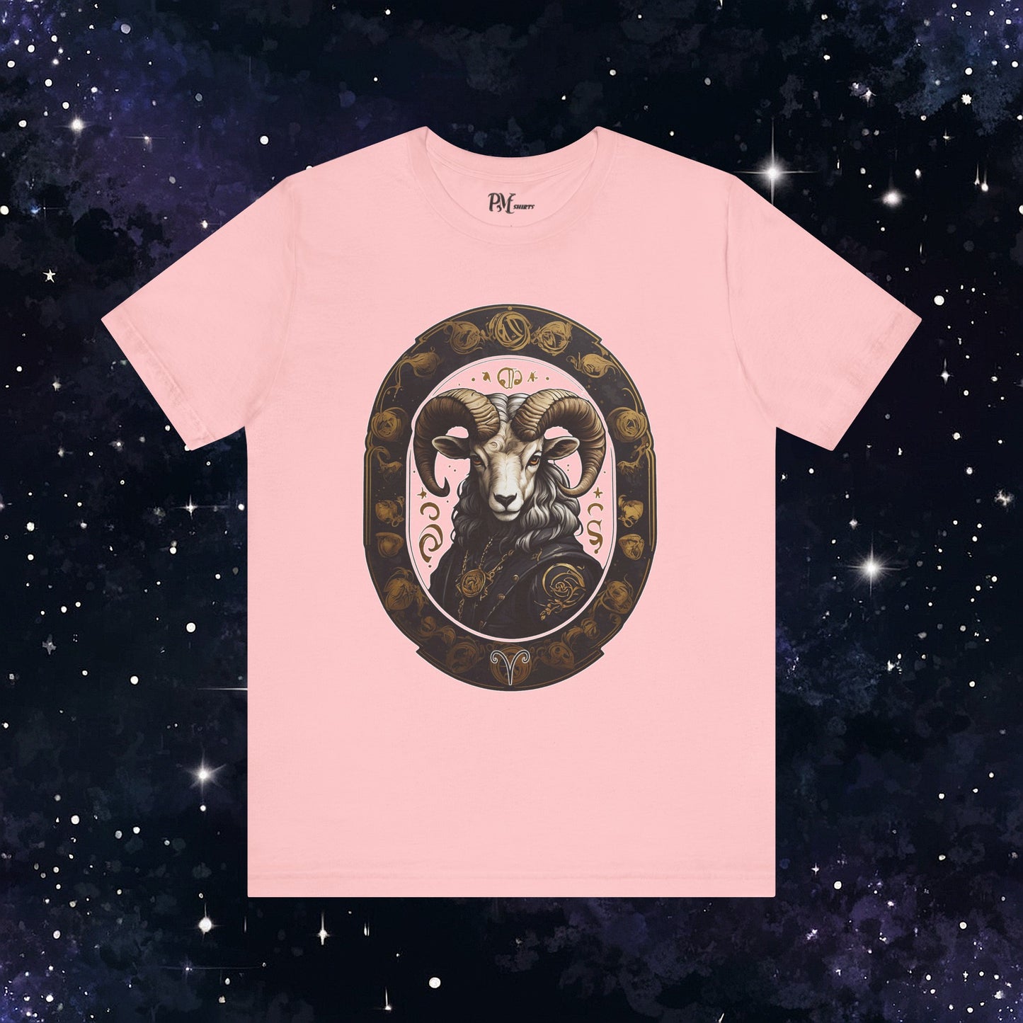 Gothic Aries Zodiac T-Shirt: Dark Style Graphic Tee (Bella Canvas 3001)