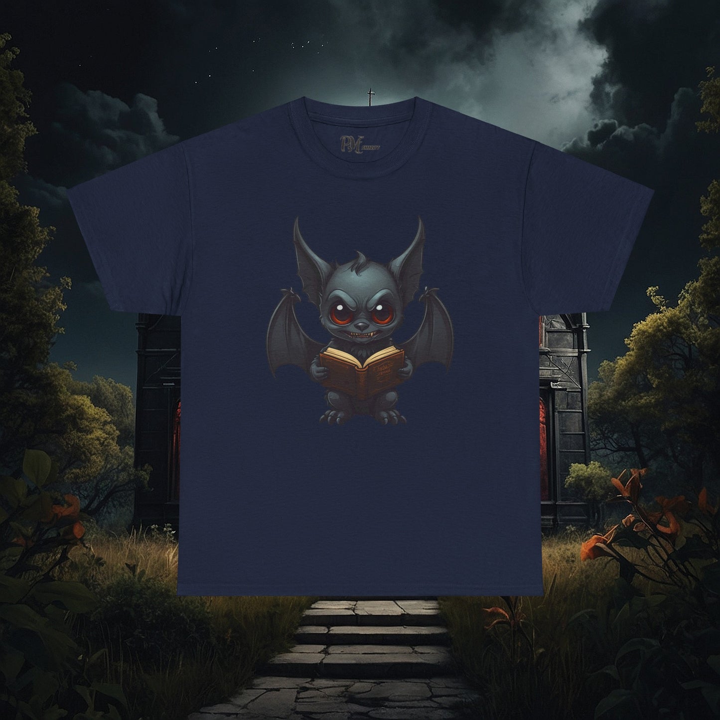 Gothic Bat Reading T-Shirt