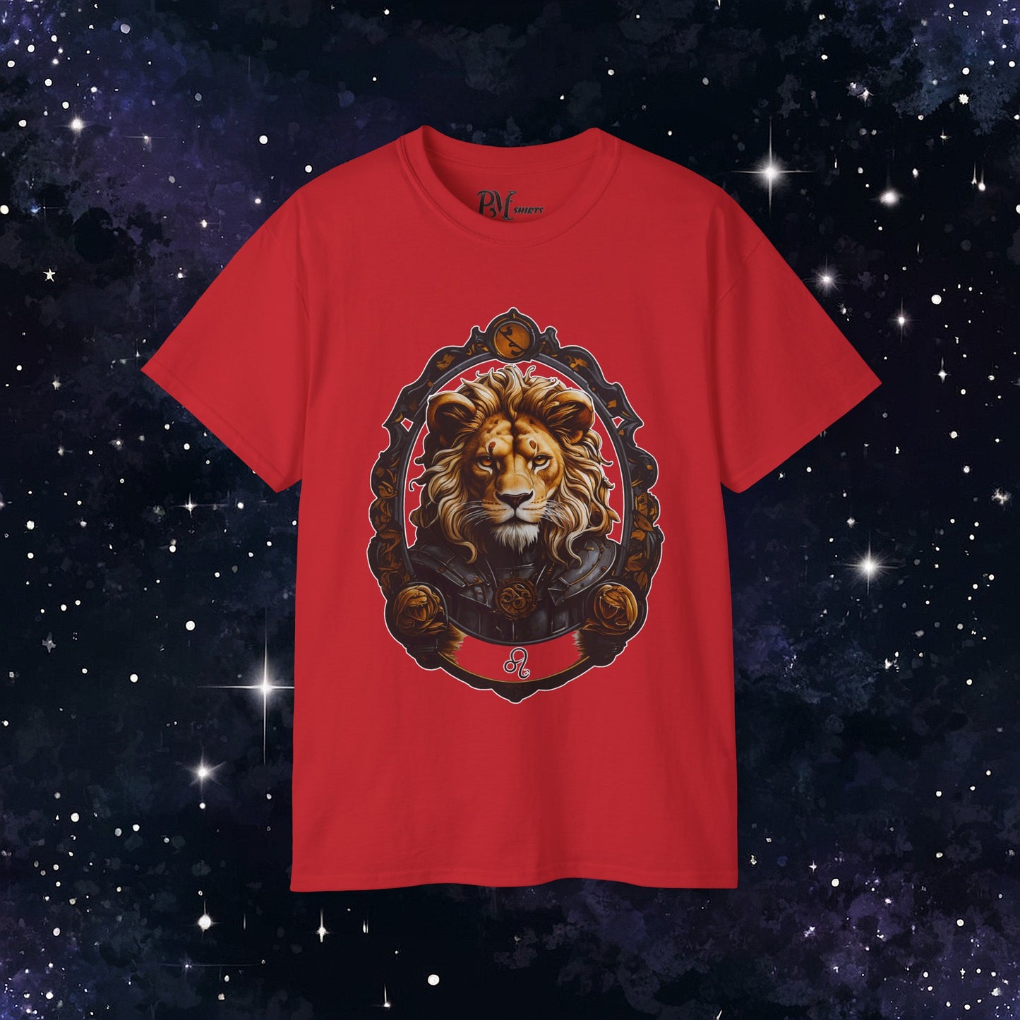 Gothic Leo Zodiac T-Shirt: Dark Style Graphic Tee (Gildan 2000)