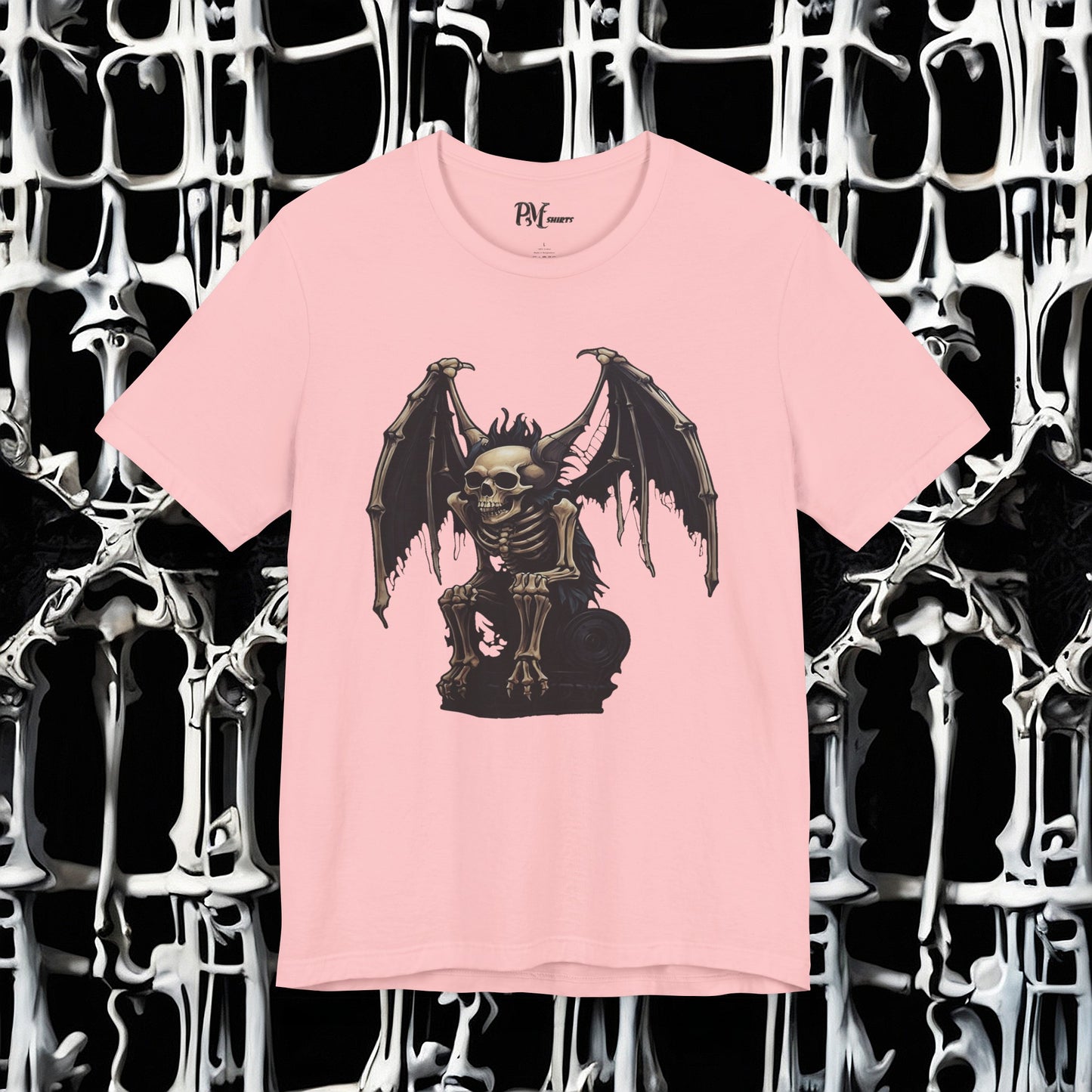 Winged Gargoyle Skeleton Tee (Bella Canvas 3001)