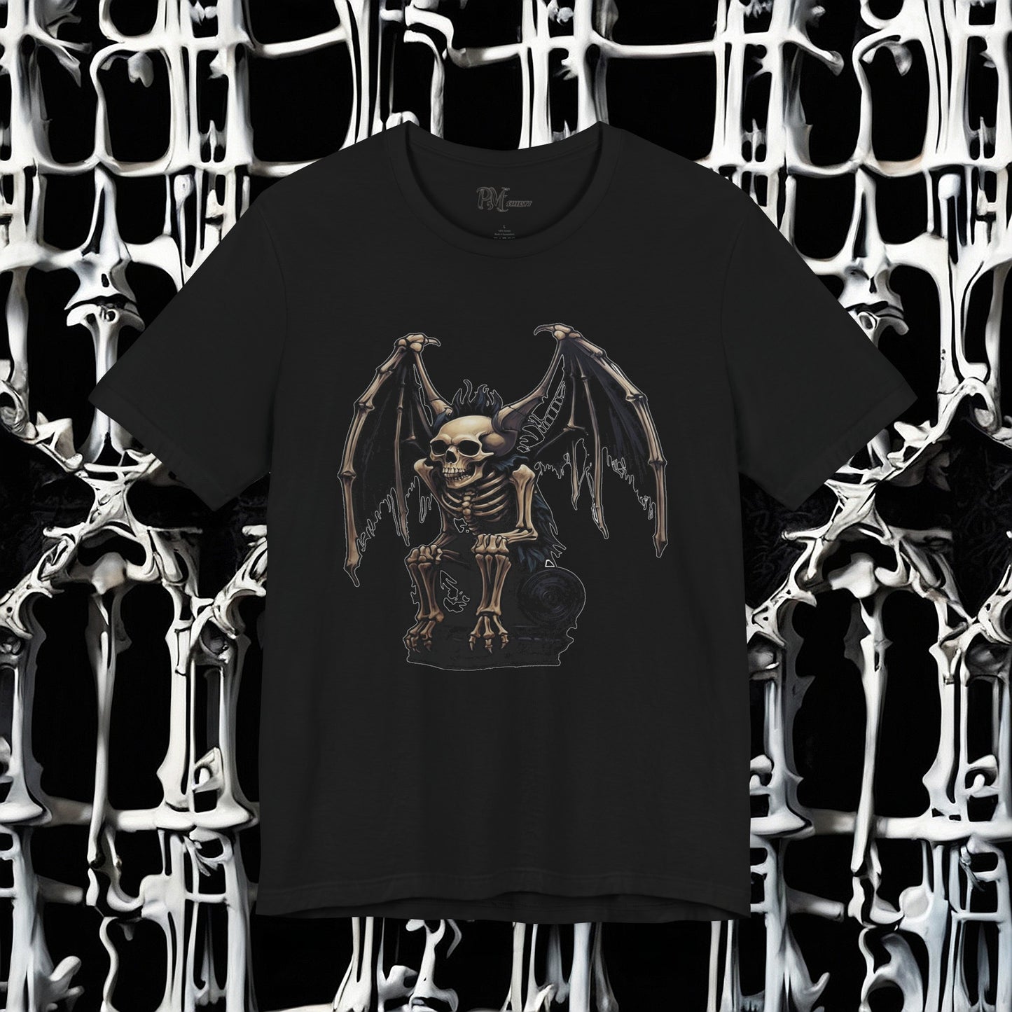 Winged Gargoyle Skeleton Tee (Bella Canvas 3001)