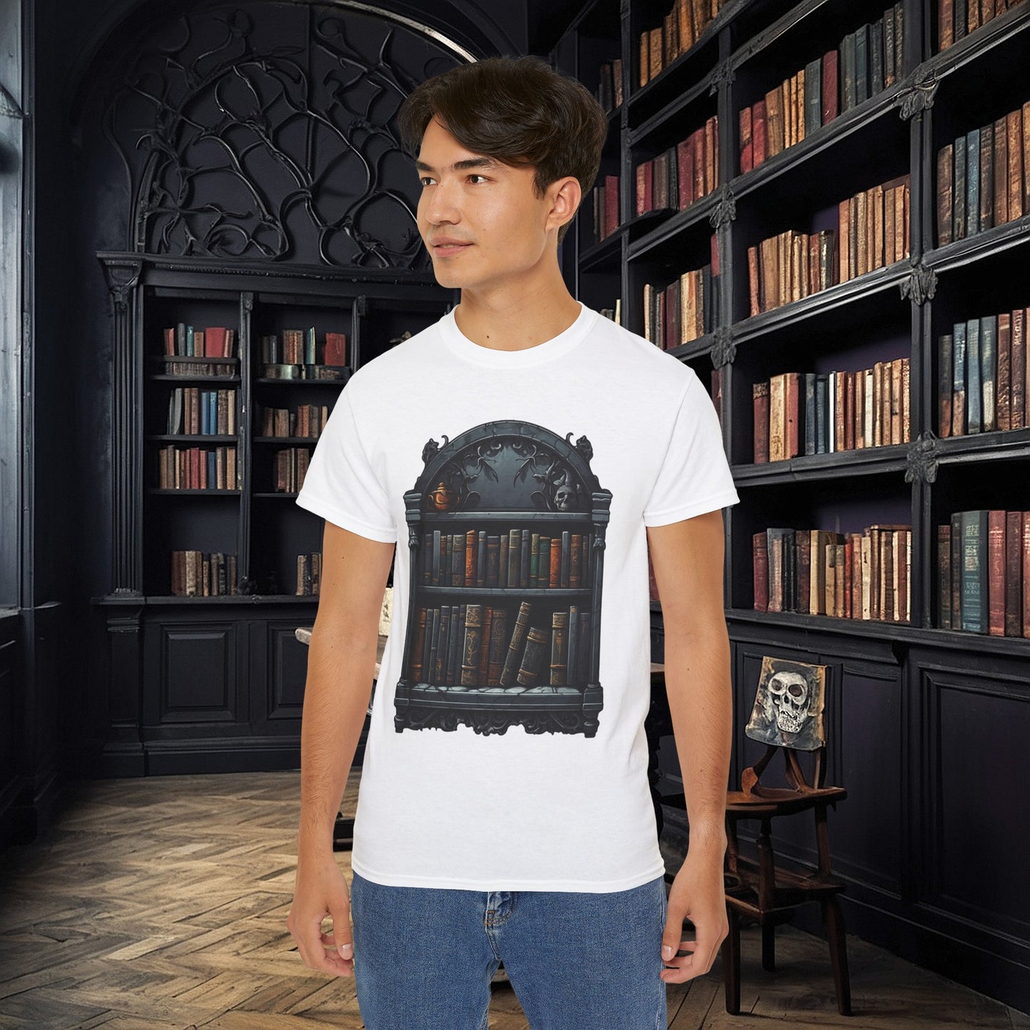 Wall Bookshelf Tee (Gildan 2000)