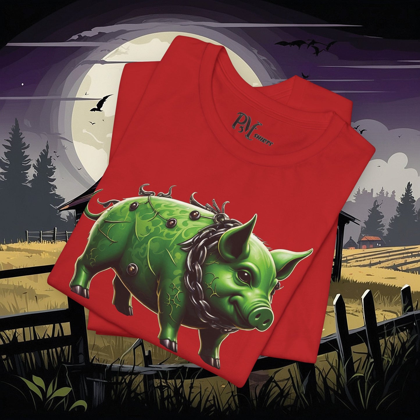 Green Pig Tee (Bella Canvas 3001)