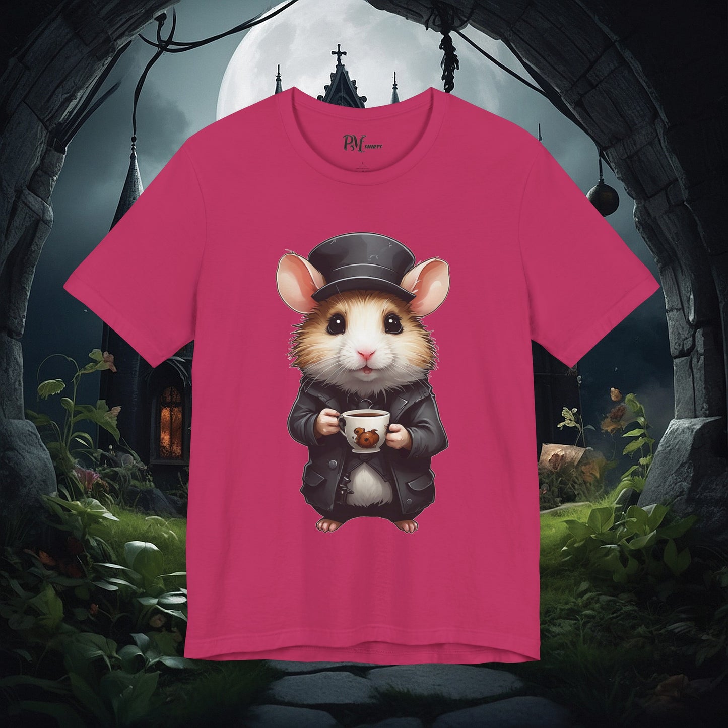 Hamster with Mug Tee (Bella Canvas 3001)