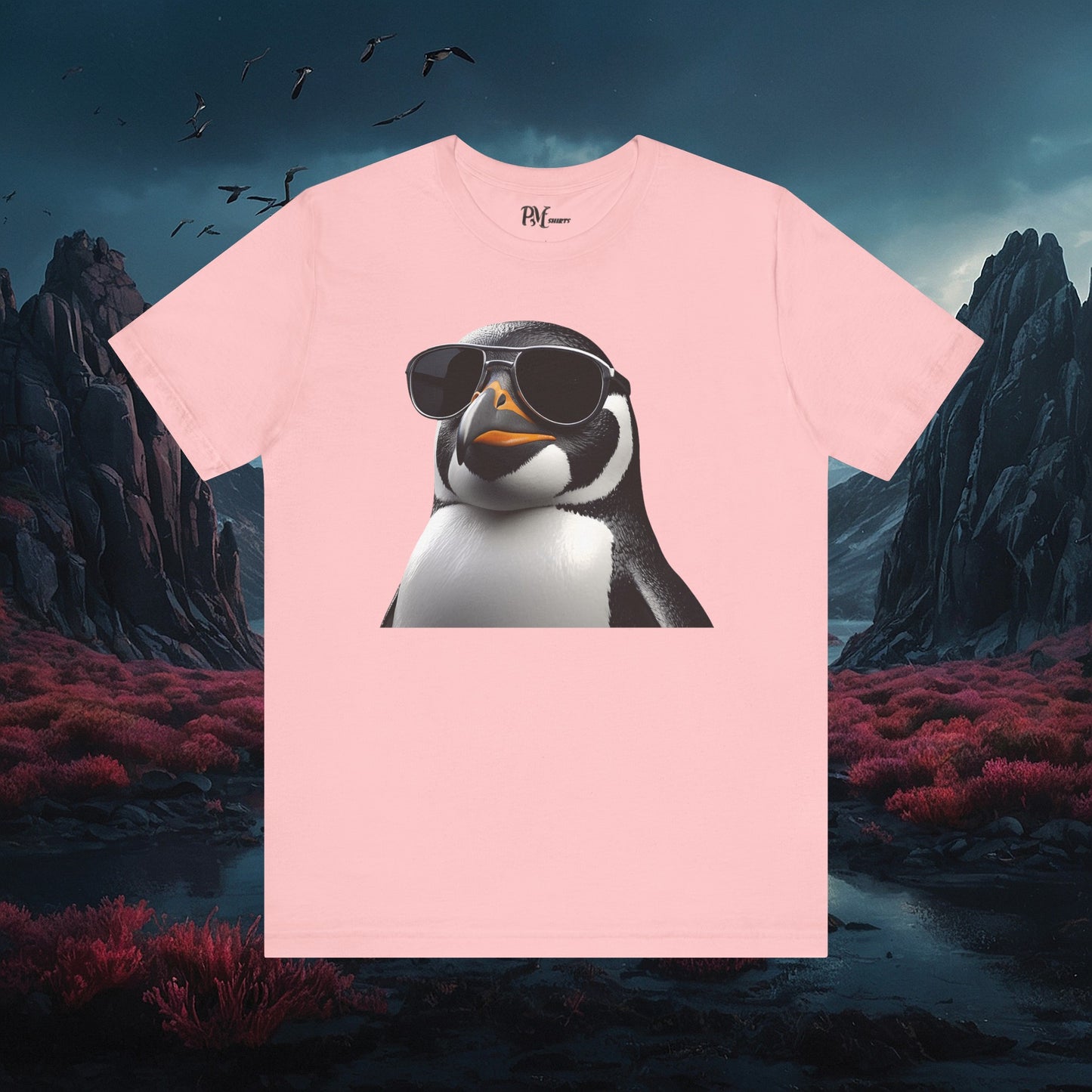 Gothic Penguin T-Shirt: Dark Style Tee (Bella Canvas 3001)