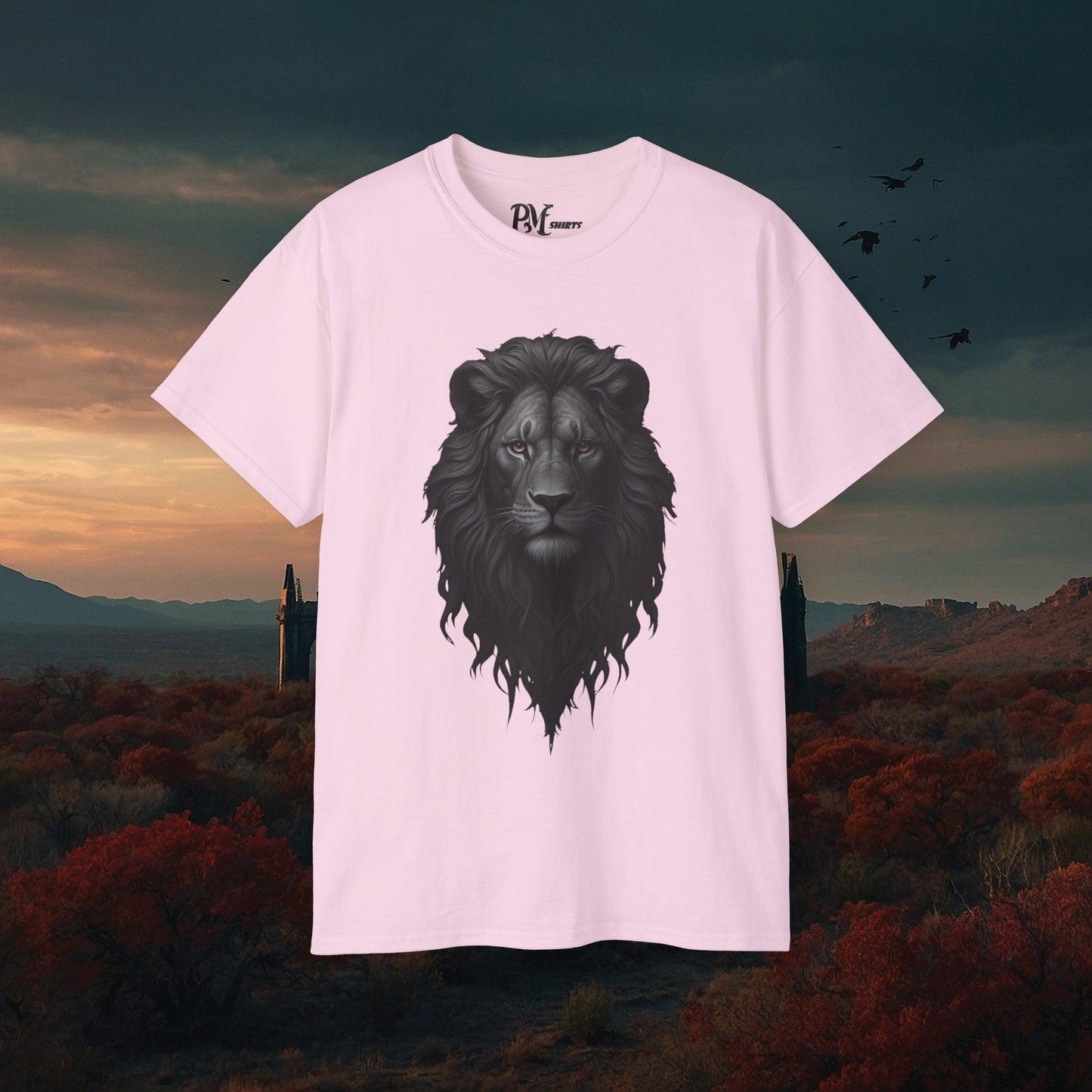 Gothic Lion Head T-Shirt: Dark Style Tee (Gildan 2000)