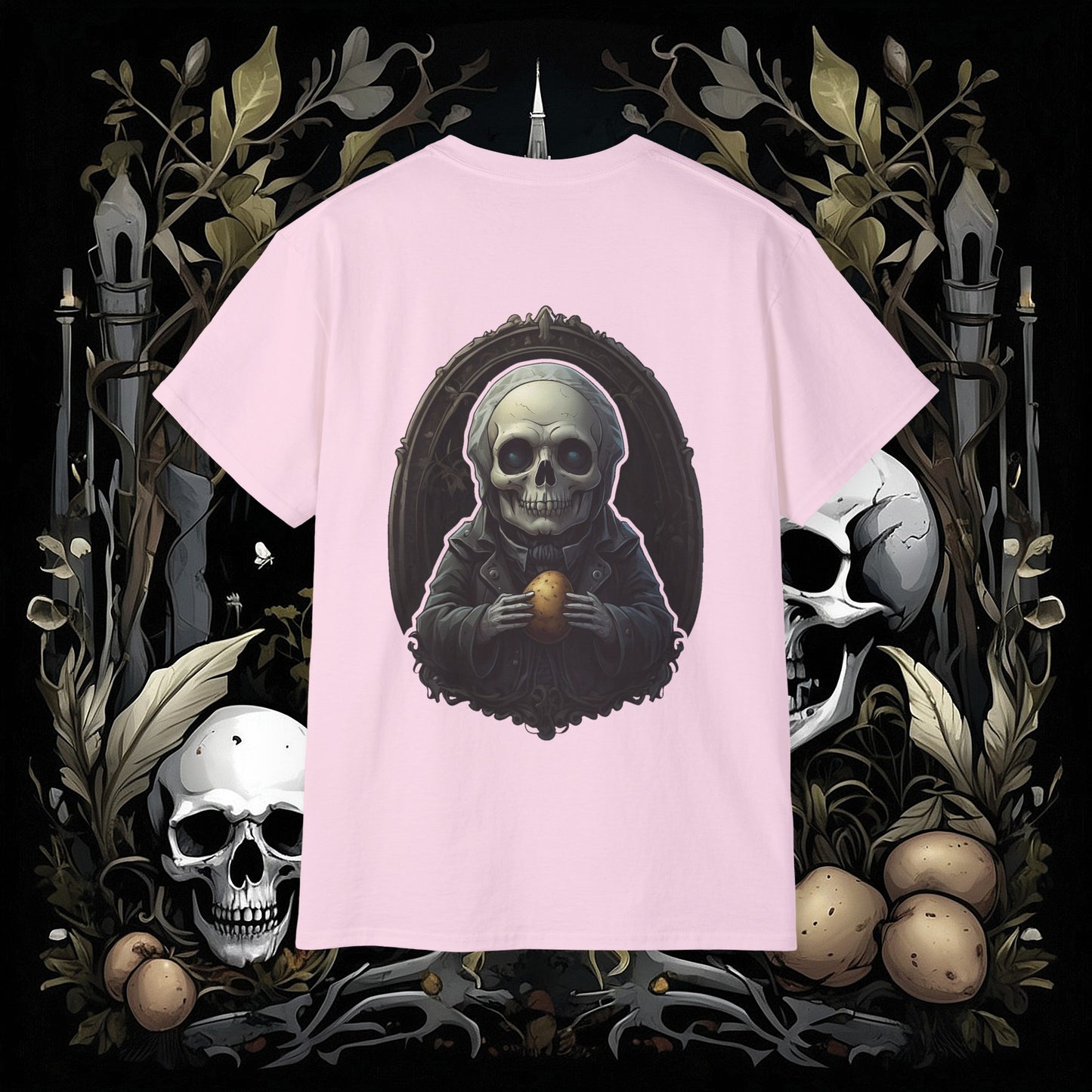Front and Back Death's Potato Tee (Gildan 2000)