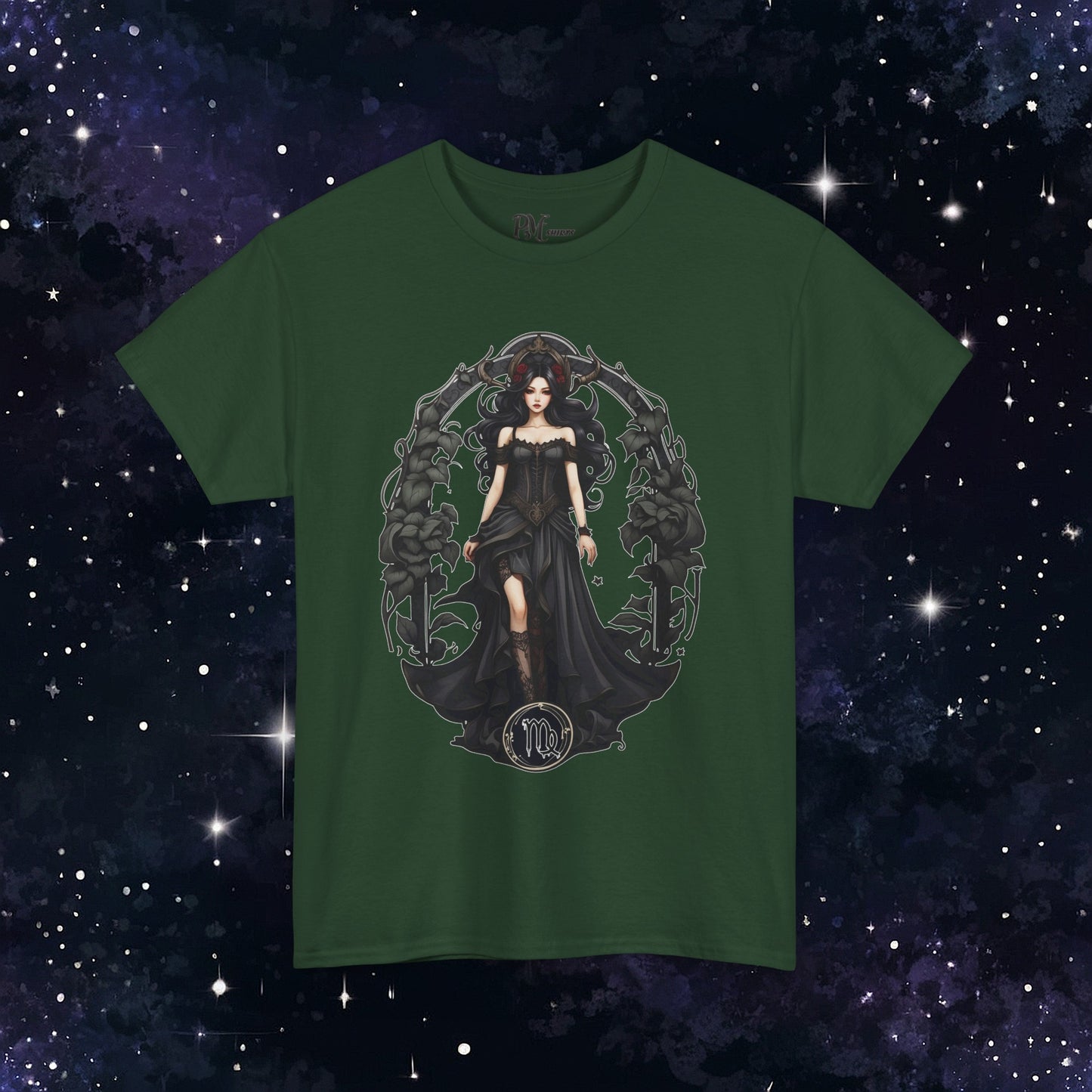 Gothic Virgo Zodiac T-Shirt: Dark Style Graphic Tee