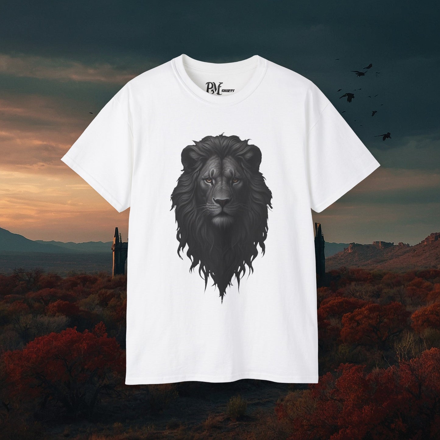 Gothic Lion Head T-Shirt: Dark Style Tee (Gildan 2000)