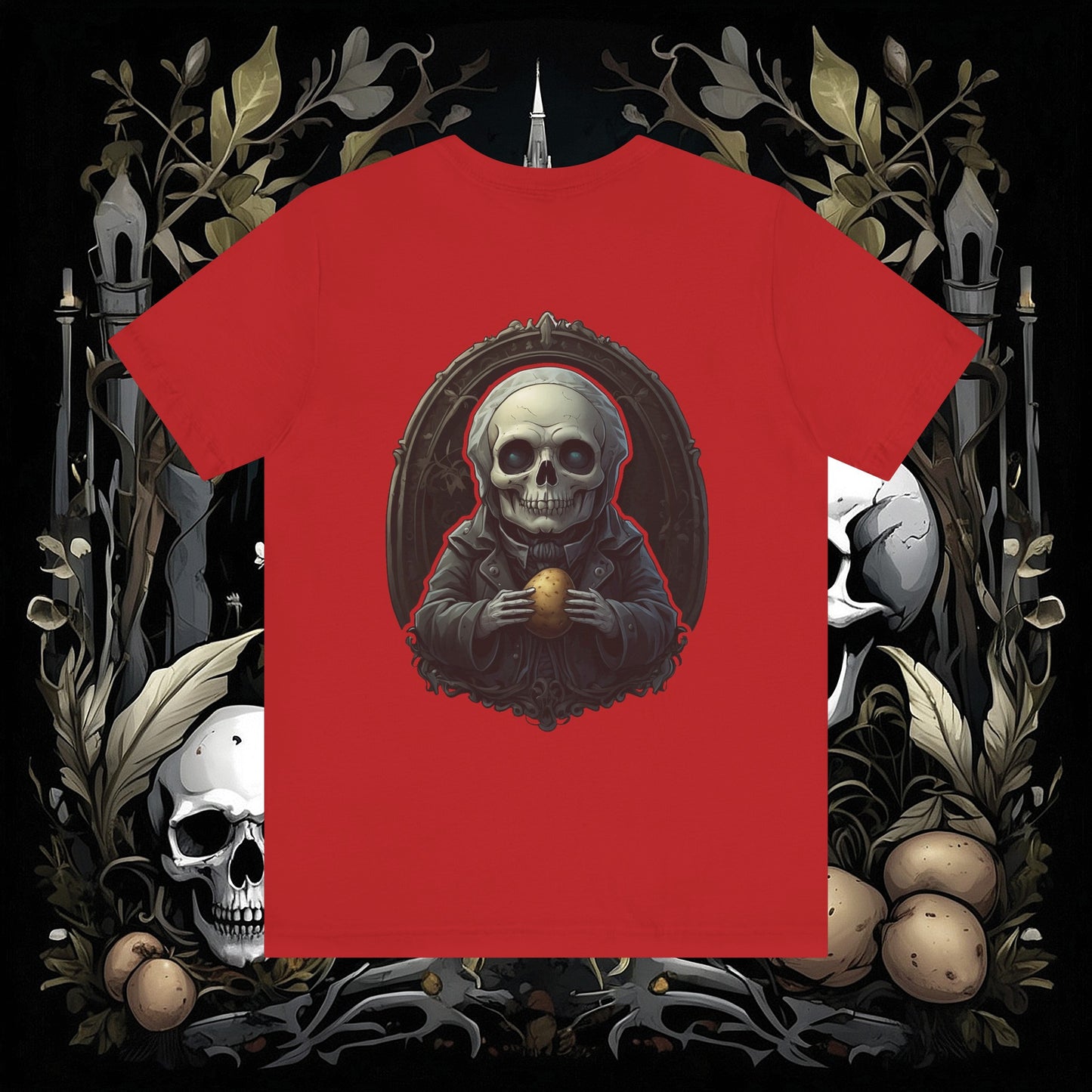 Front and Back Death's Potato Tee (Bella Canvas 3001)