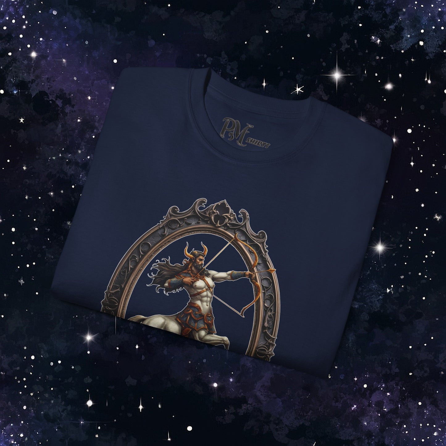 Gothic Sagittarius Zodiac T-Shirt: Dark Style Graphic Tee (Gildan 2000)