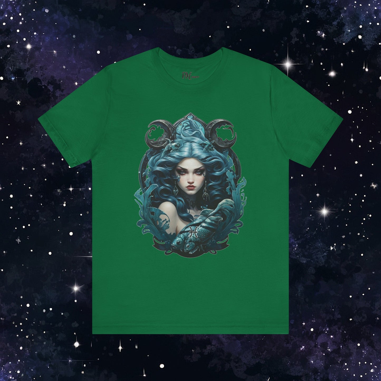 Gothic Pisces Zodiac T-Shirt: Dark Style Graphic Tee (Bella Canvas 3001)