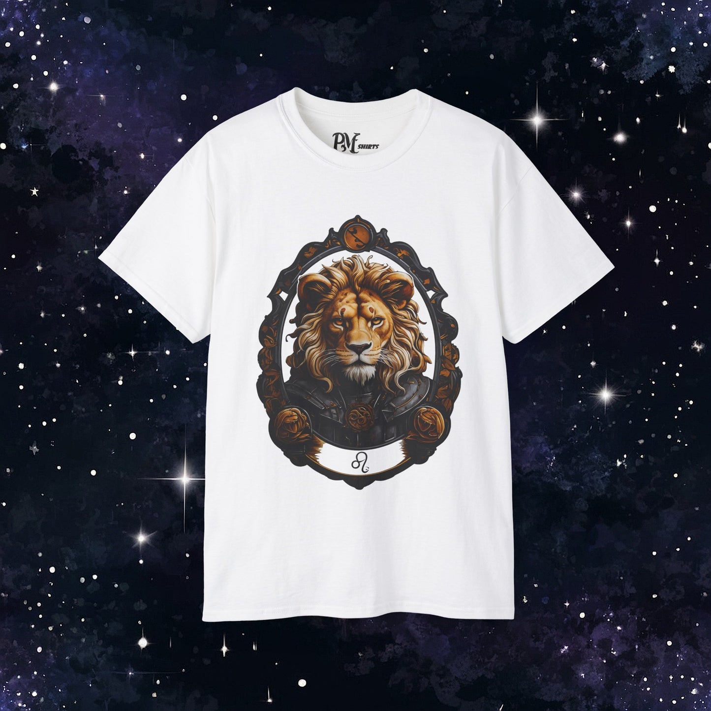 Gothic Leo Zodiac T-Shirt: Dark Style Graphic Tee (Gildan 2000)