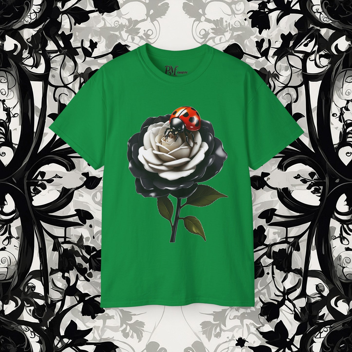 Ladybug on a Rose Tee (Gildan 2000)
