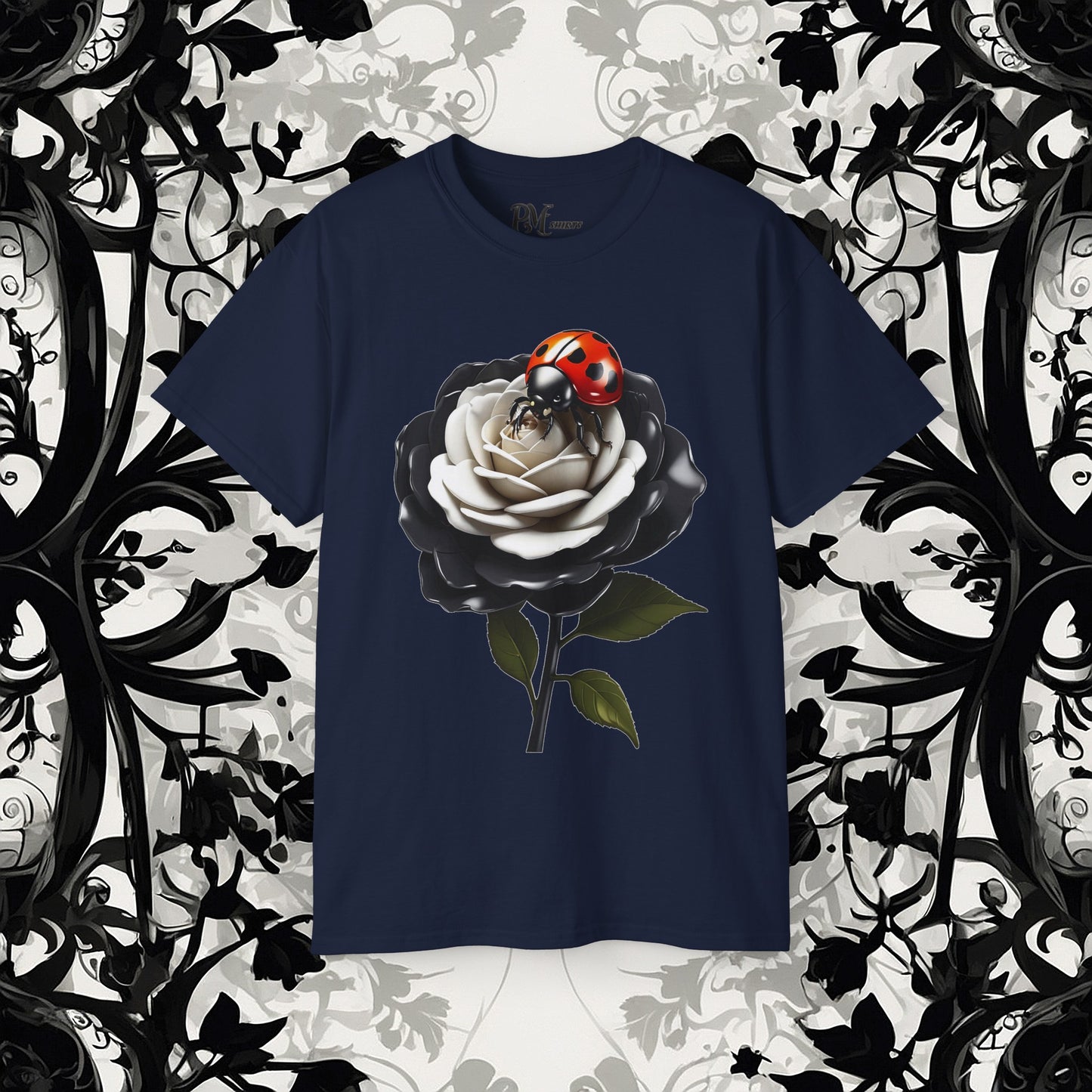 Ladybug on a Rose Tee (Gildan 2000)